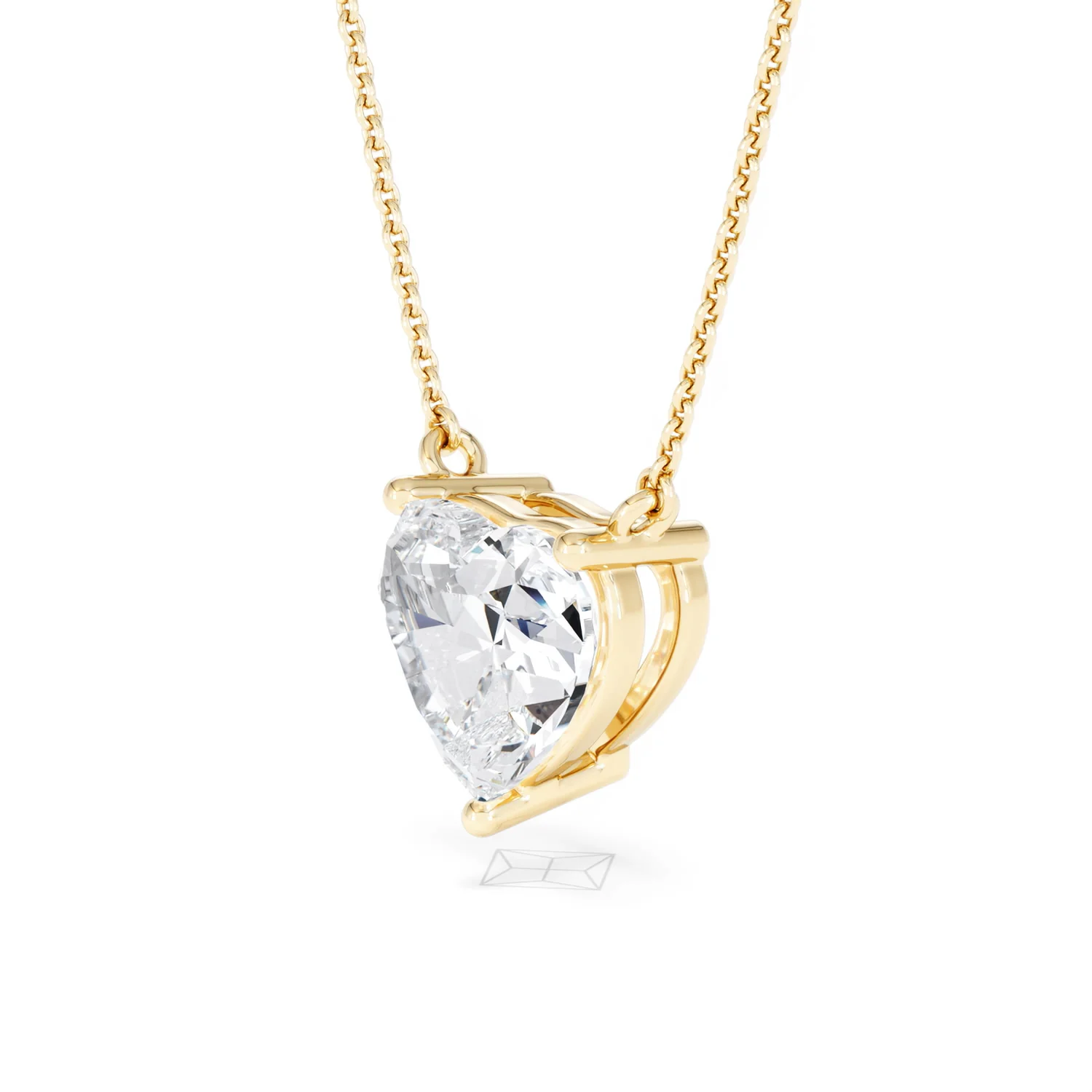 Wanderlust 3.00ct Floating Heart Cut Lab Diamond Necklaces in 9K Yellow Gold - Image 77