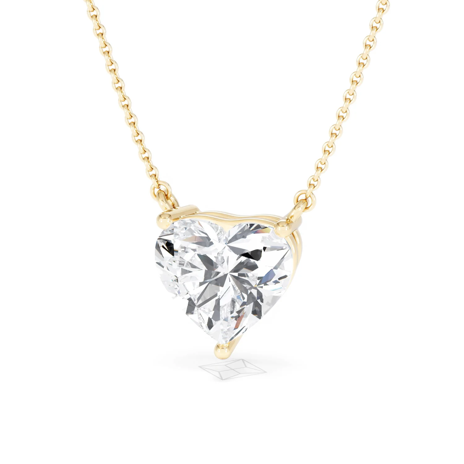 Wanderlust 3.00ct Floating Heart Cut Lab Diamond Necklaces in 9K Yellow Gold - Image 85