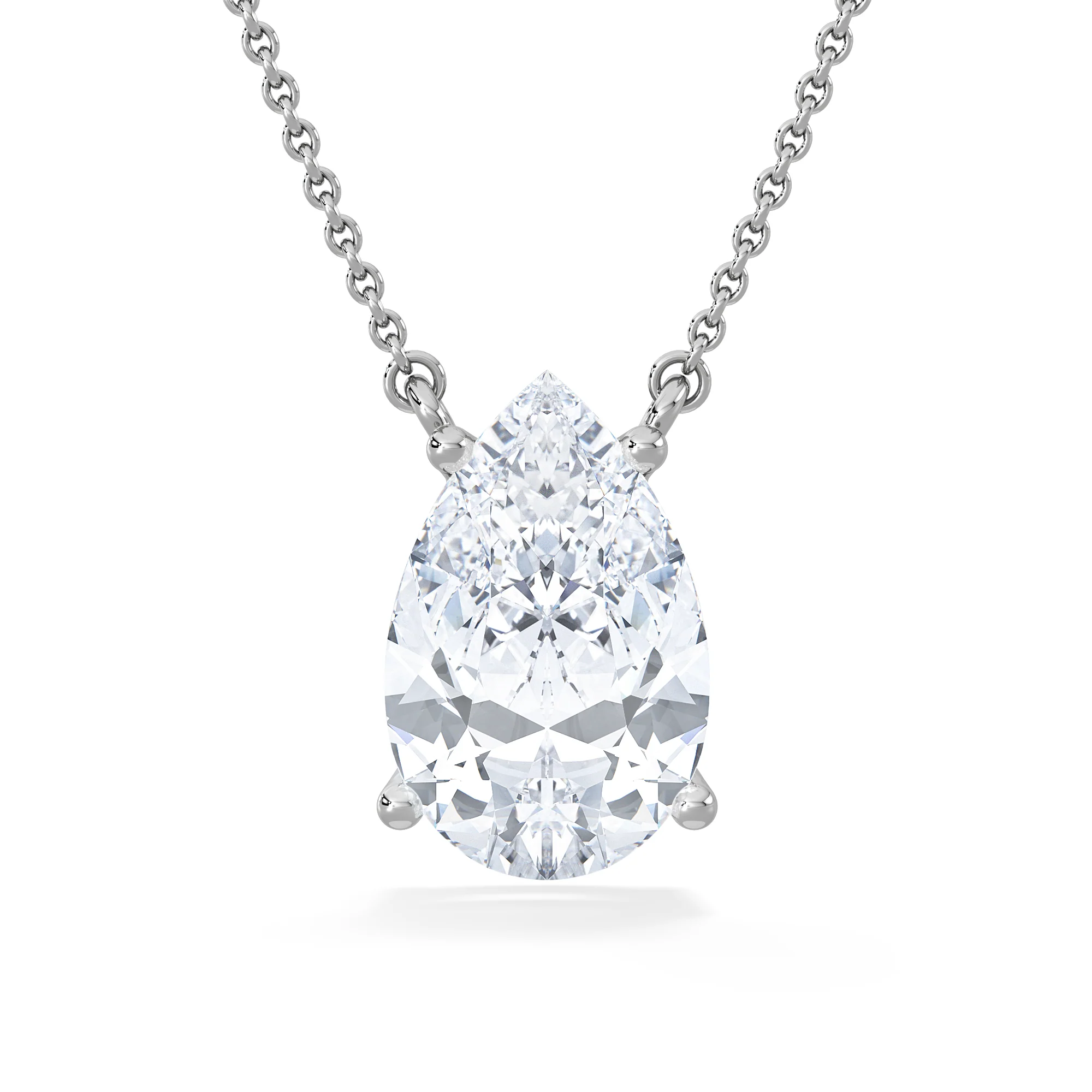 Wanderlust 3.00ct Floating Pear Cut Lab Diamond Necklaces in 9K White Gold