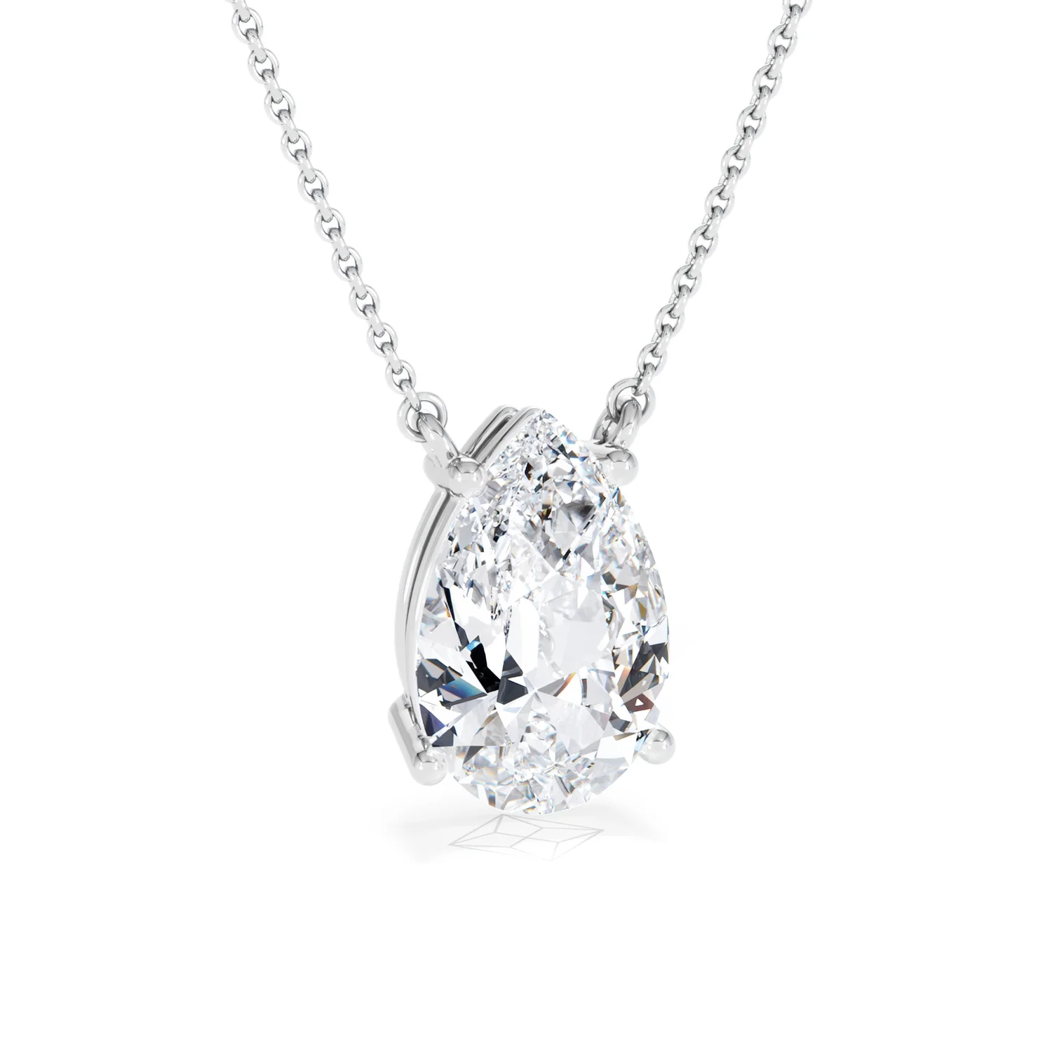 Wanderlust 3.00ct Floating Pear Cut Lab Diamond Necklaces in 9K White Gold - Image 13