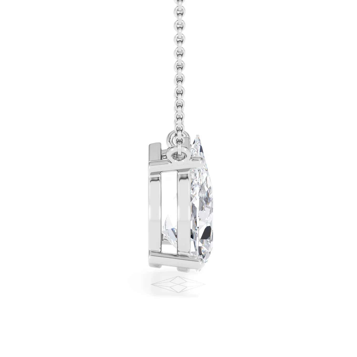 Wanderlust 3.00ct Floating Pear Cut Lab Diamond Necklaces in 9K White Gold - Image 29