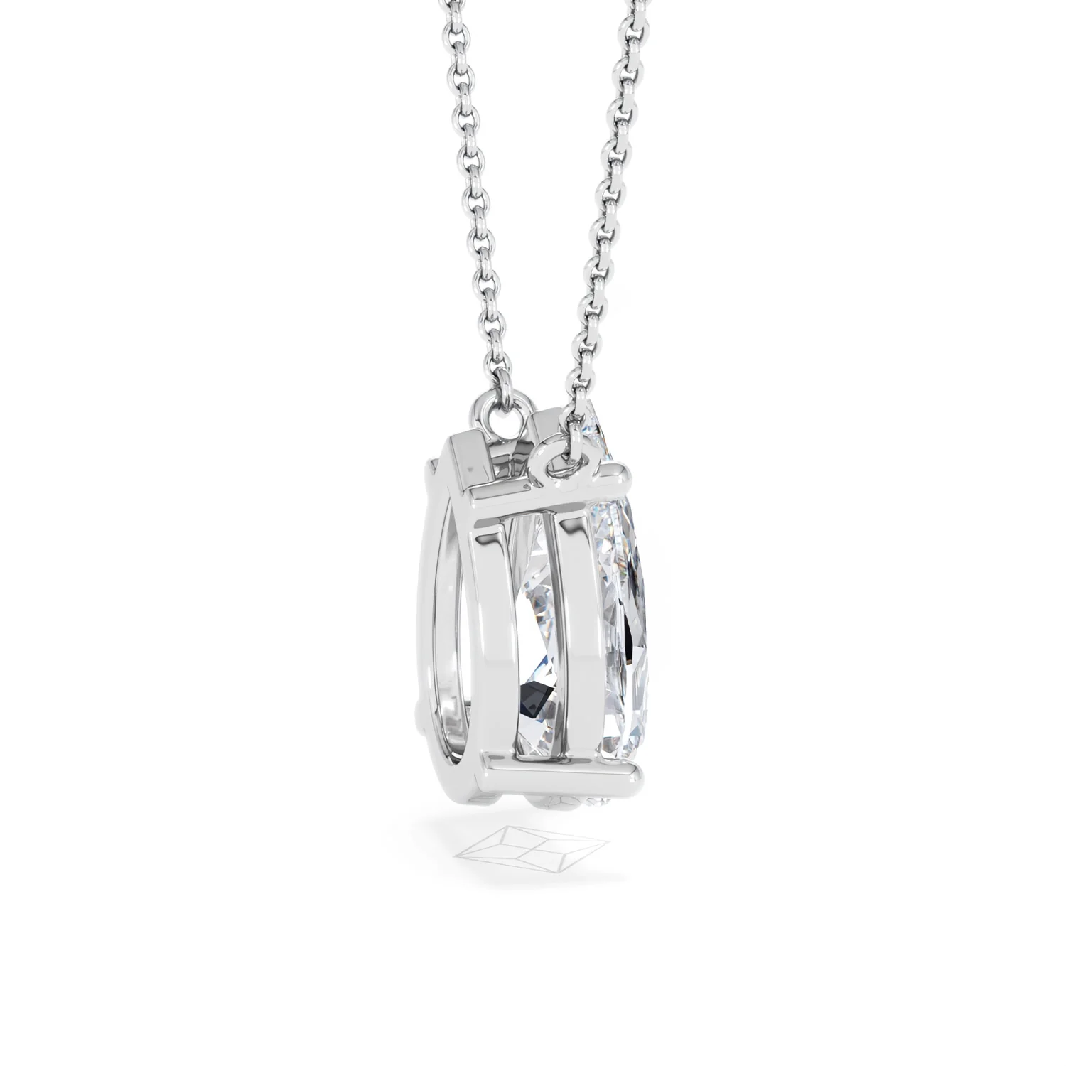 Wanderlust 3.00ct Floating Pear Cut Lab Diamond Necklaces in 9K White Gold - Image 33