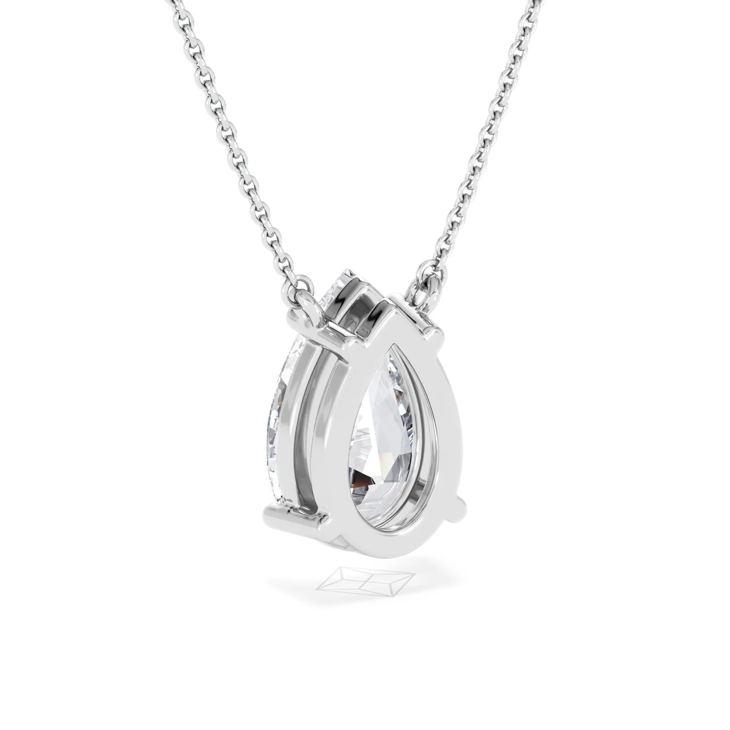Wanderlust 3.00ct Floating Pear Cut Lab Diamond Necklaces in 9K White Gold - Image 55