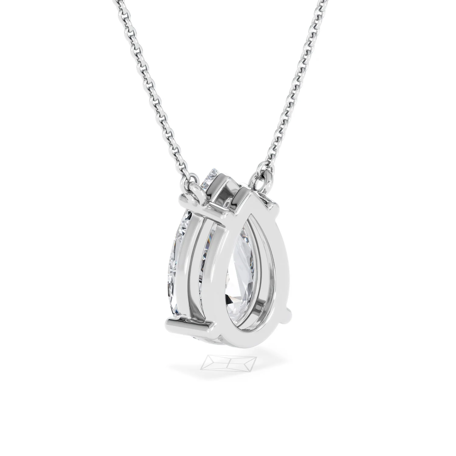 Wanderlust 3.00ct Floating Pear Cut Lab Diamond Necklaces in 9K White Gold - Image 57