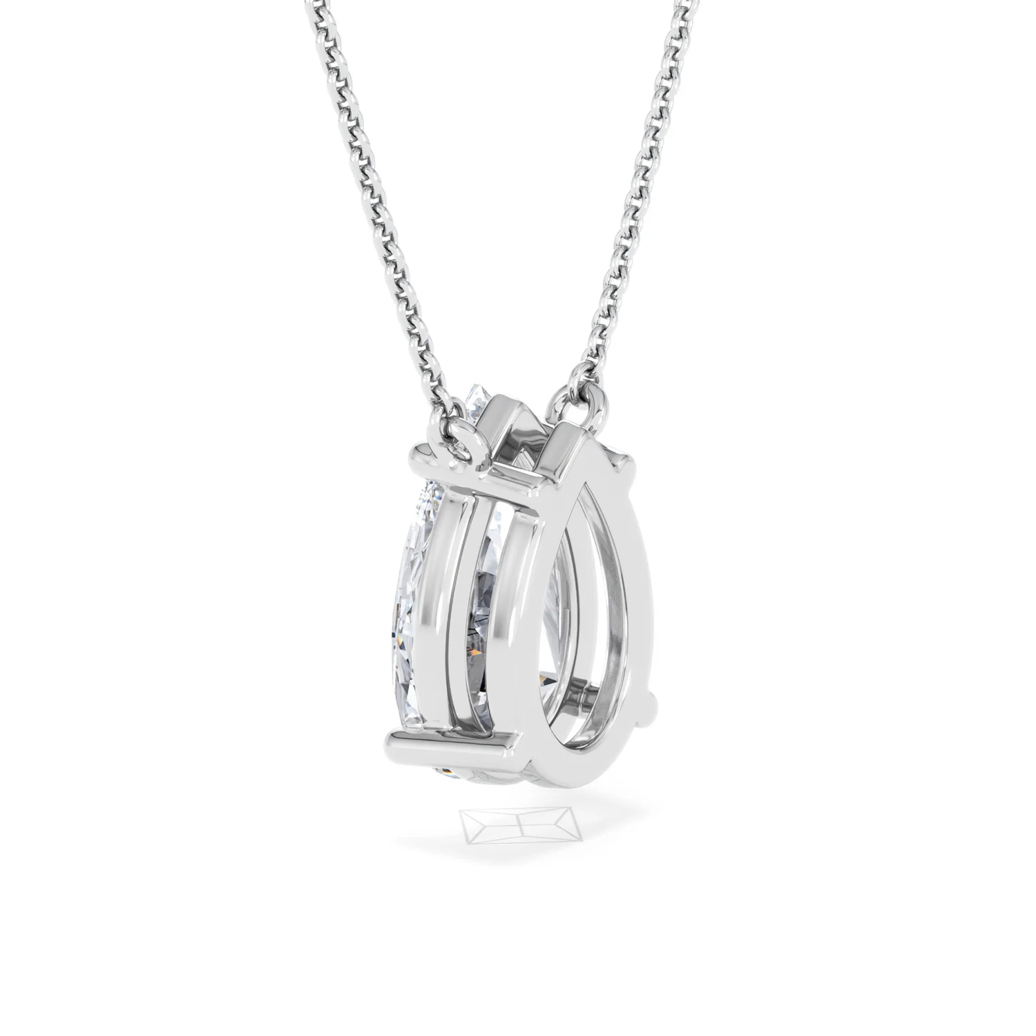 Wanderlust 3.00ct Floating Pear Cut Lab Diamond Necklaces in 9K White Gold - Image 60