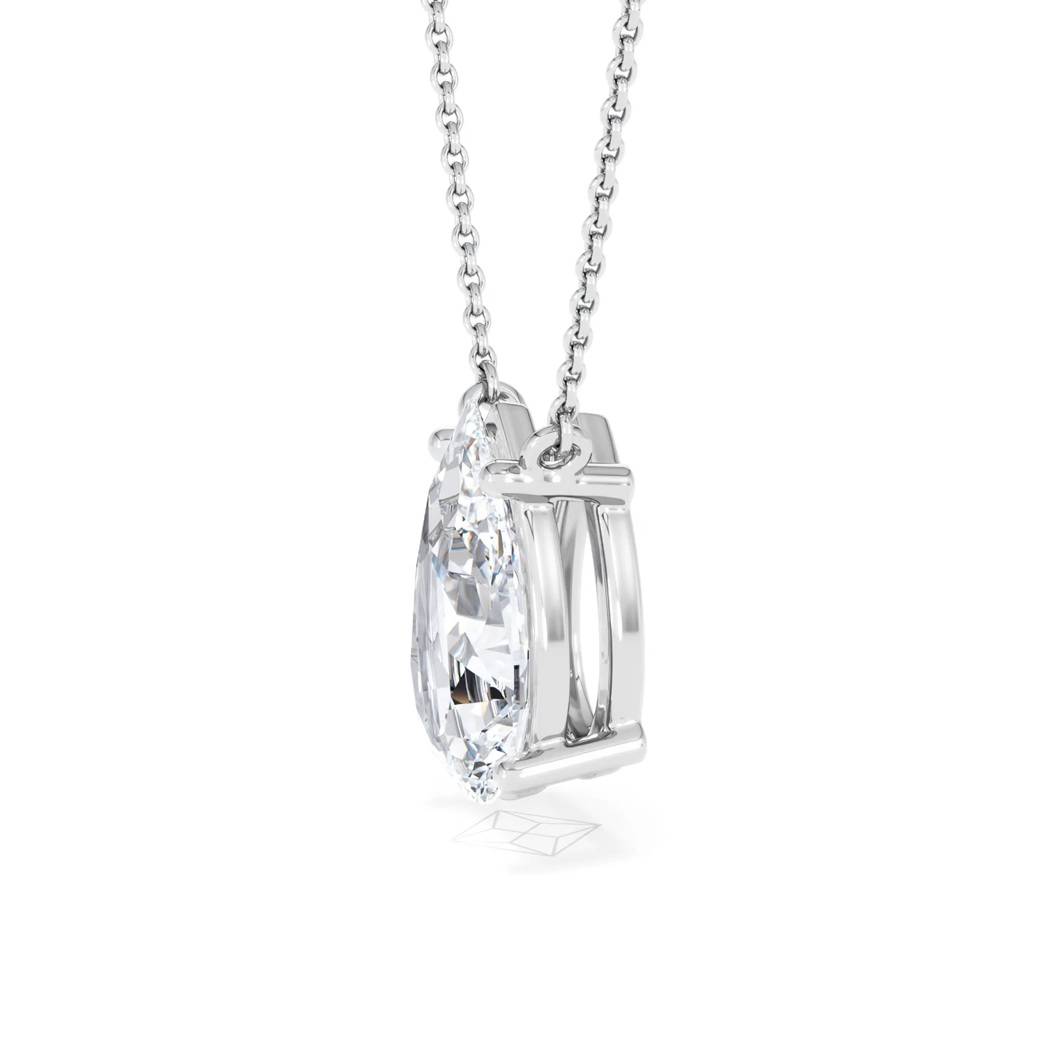 Wanderlust 3.00ct Floating Pear Cut Lab Diamond Necklaces in 9K White Gold - Image 73
