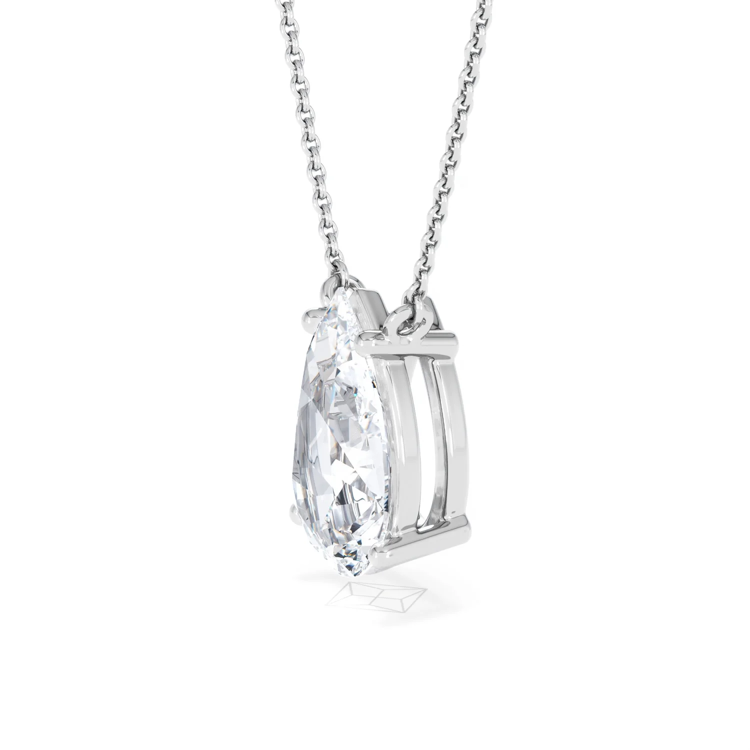 Wanderlust 3.00ct Floating Pear Cut Lab Diamond Necklaces in 9K White Gold - Image 75