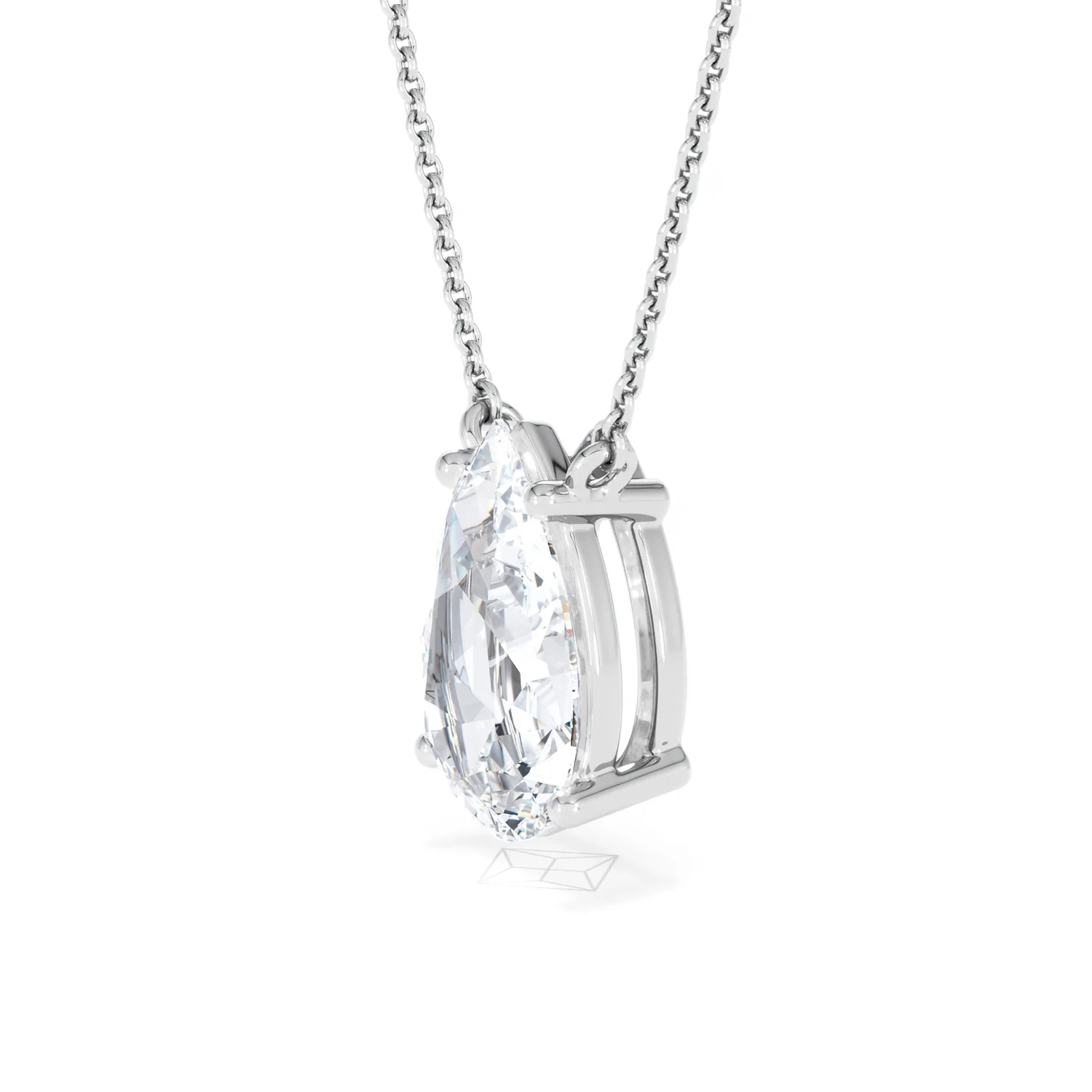 Wanderlust 3.00ct Floating Pear Cut Lab Diamond Necklaces in 9K White Gold - Image 76