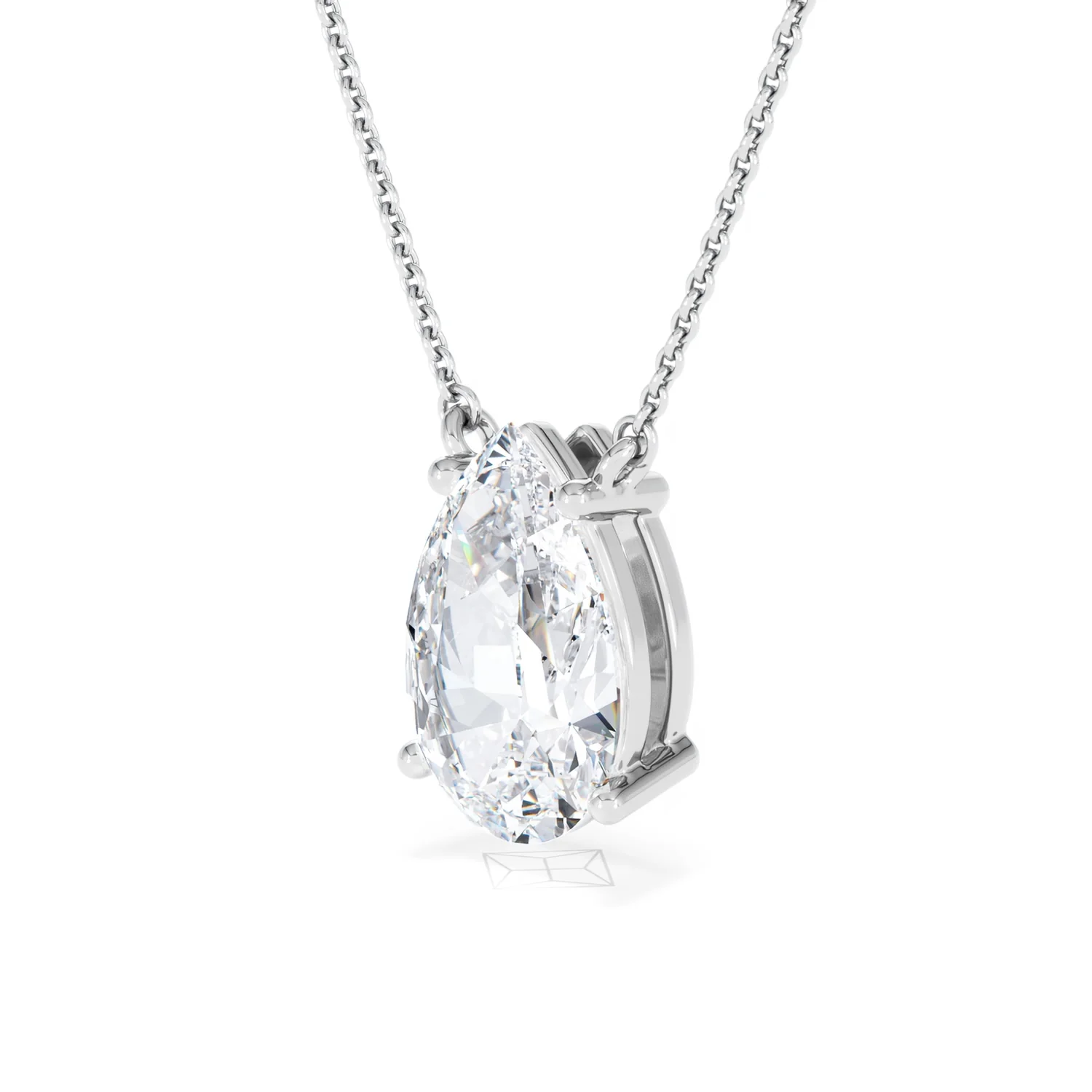 Wanderlust 3.00ct Floating Pear Cut Lab Diamond Necklaces in 9K White Gold - Image 80