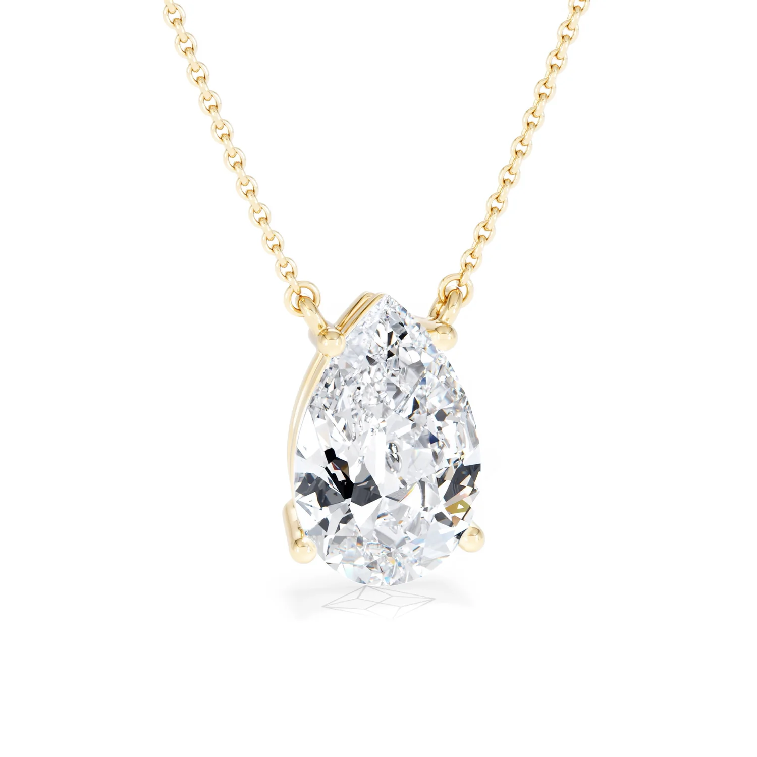 Wanderlust 3.00ct Floating Pear Cut Lab Diamond Necklaces in 9K Yellow Gold - Image 12