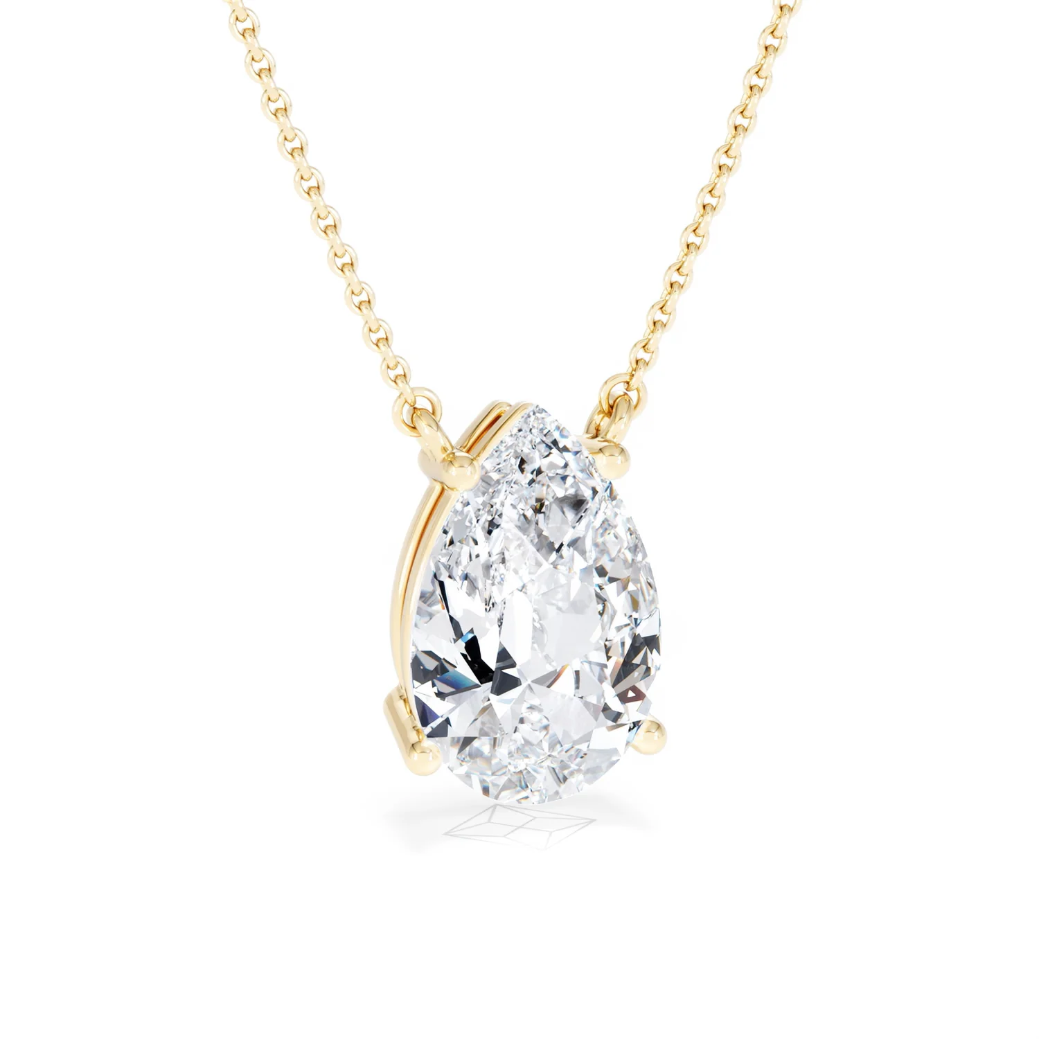 Wanderlust 3.00ct Floating Pear Cut Lab Diamond Necklaces in 9K Yellow Gold - Image 13