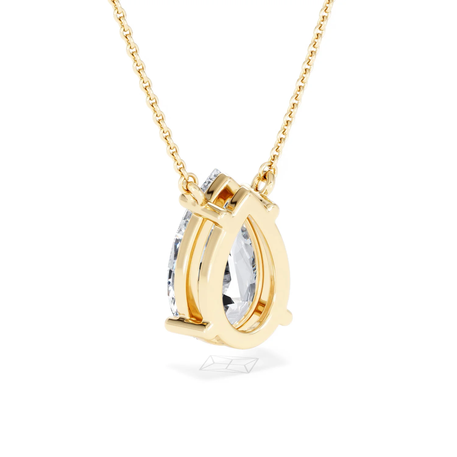 Wanderlust 3.00ct Floating Pear Cut Lab Diamond Necklaces in 9K Yellow Gold - Image 56