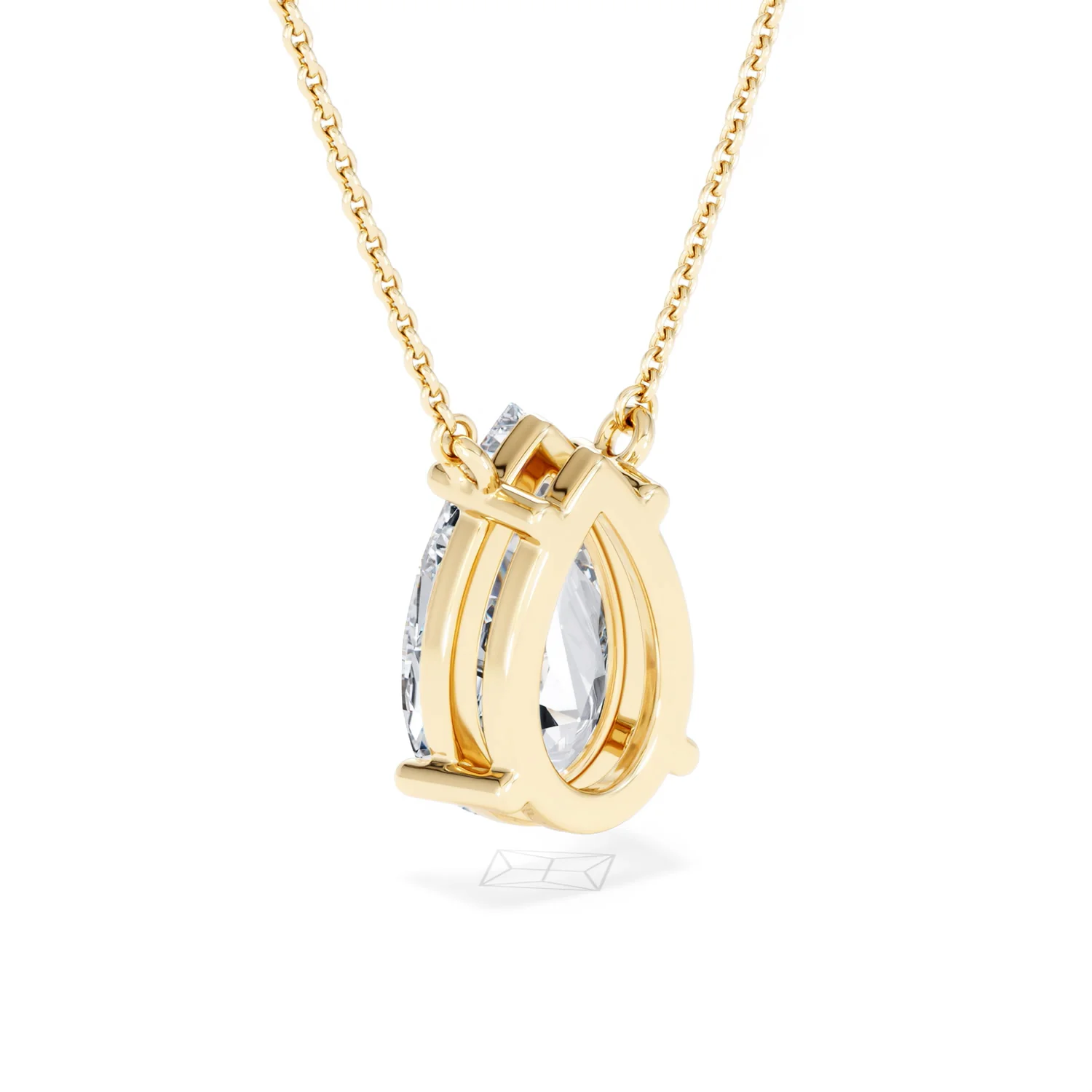 Wanderlust 3.00ct Floating Pear Cut Lab Diamond Necklaces in 9K Yellow Gold - Image 57