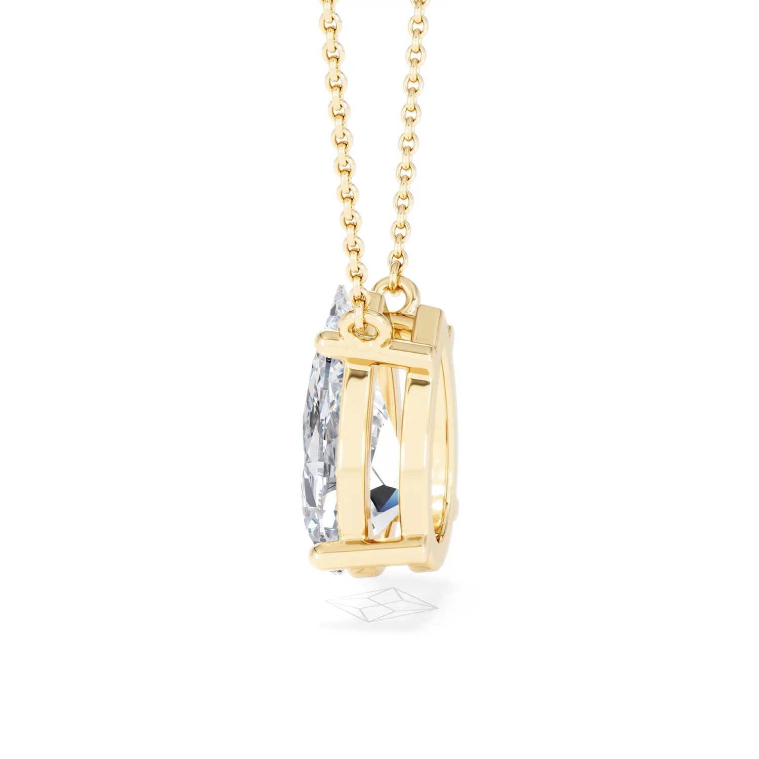Wanderlust 3.00ct Floating Pear Cut Lab Diamond Necklaces in 9K Yellow Gold - Image 66