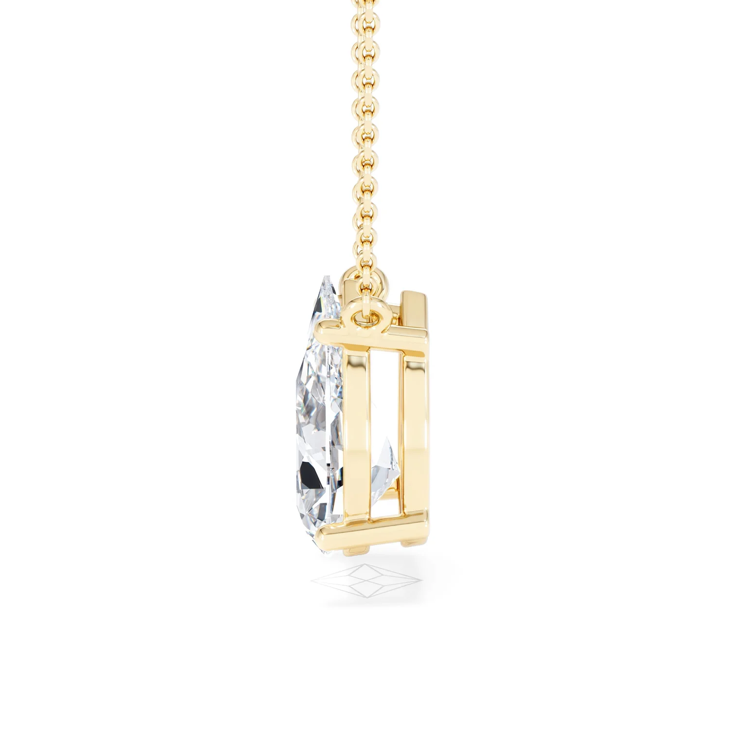 Wanderlust 3.00ct Floating Pear Cut Lab Diamond Necklaces in 9K Yellow Gold - Image 69
