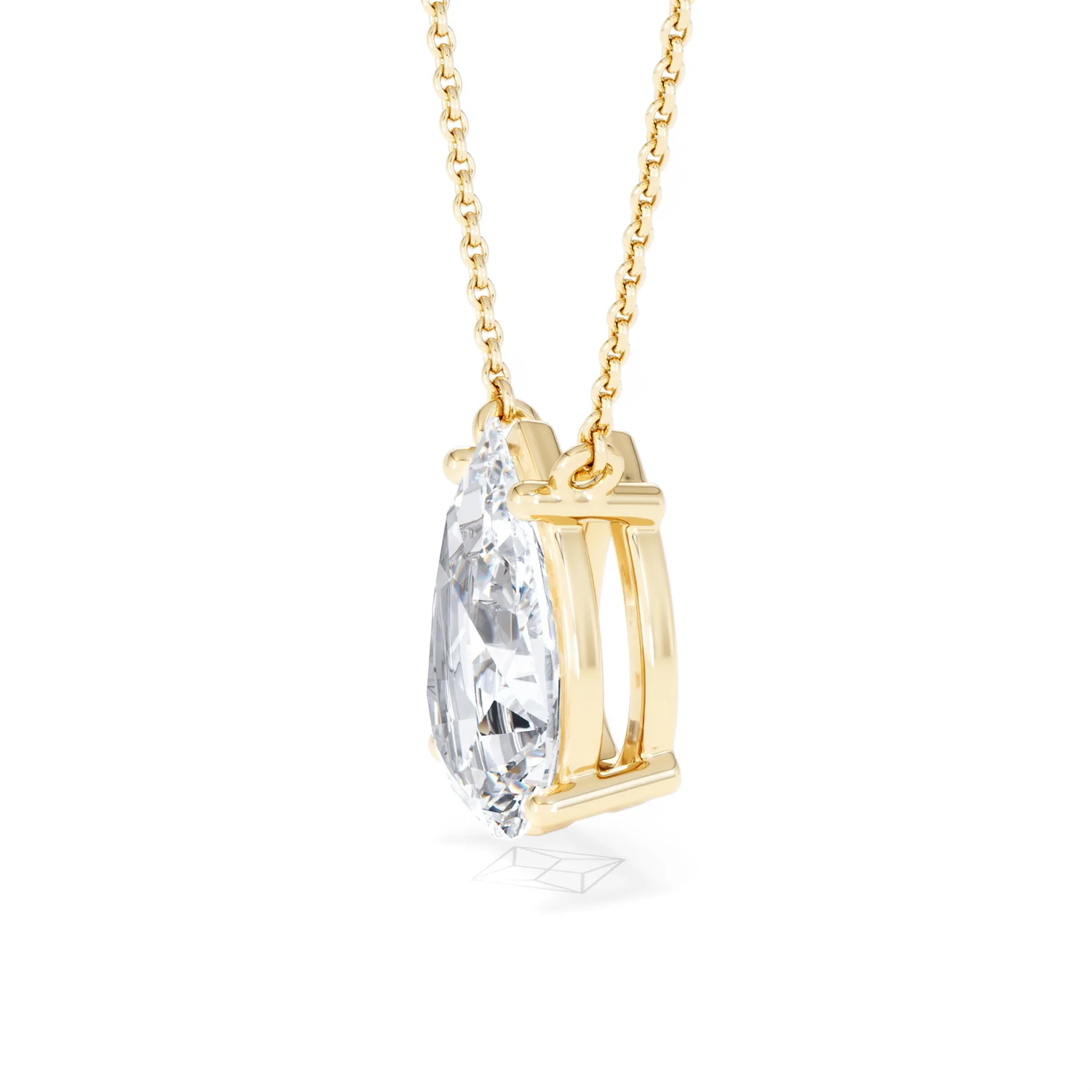 Wanderlust 3.00ct Floating Pear Cut Lab Diamond Necklaces in 9K Yellow Gold - Image 74