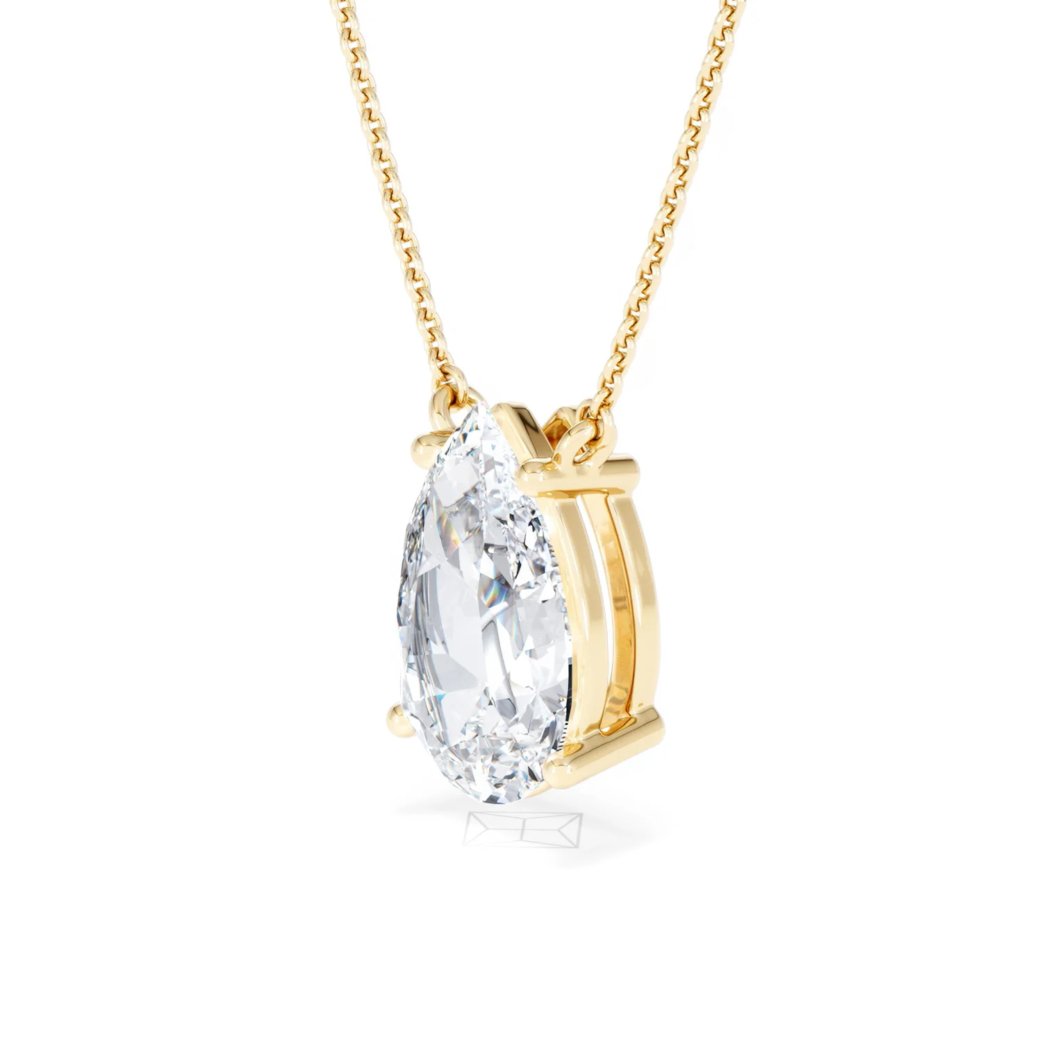 Wanderlust 3.00ct Floating Pear Cut Lab Diamond Necklaces in 9K Yellow Gold - Image 78