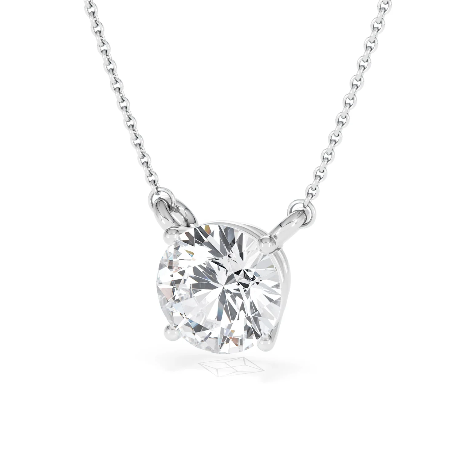 Wanderlust 3.00ct Floating Round Cut Lab Diamond Necklaces in 9K White Gold - Image 84