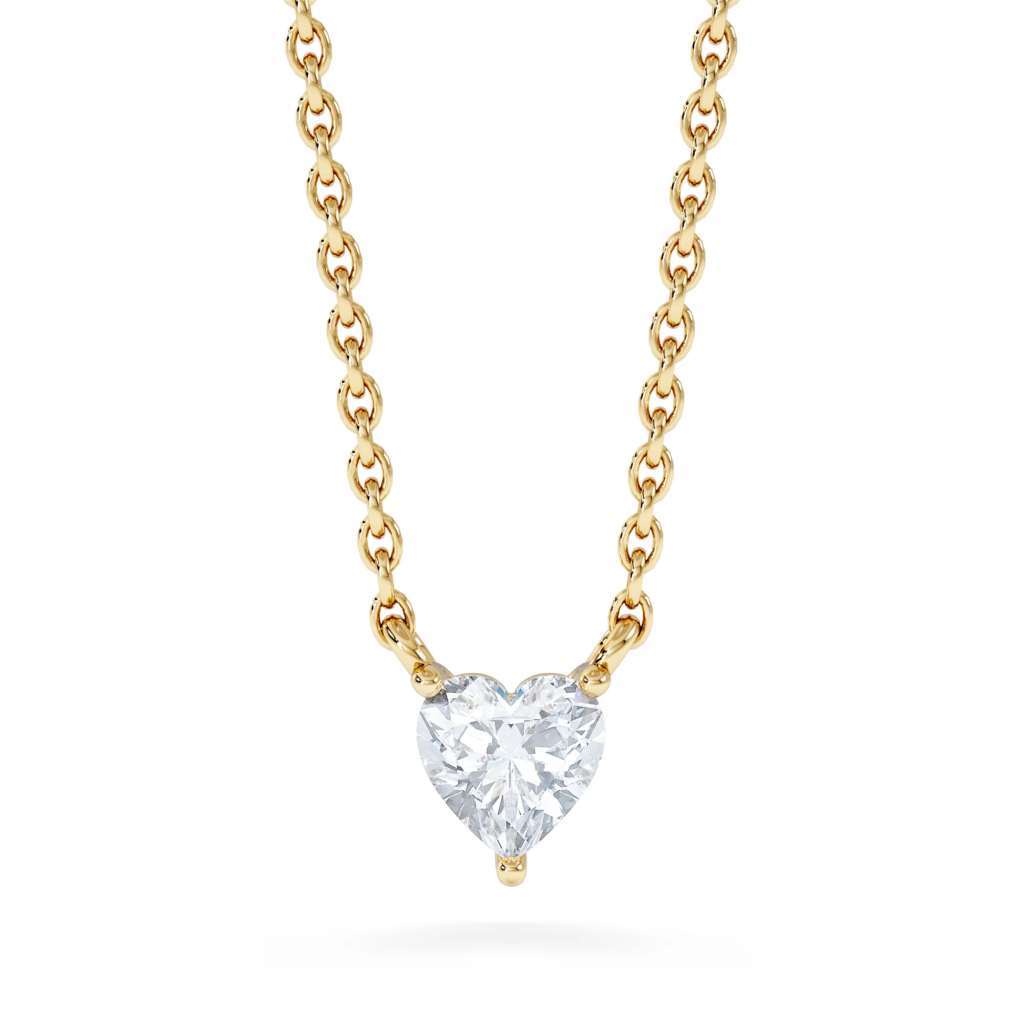 Wanderlust Floating Heart Cut Lab Diamond Solitaire Necklace 0.25ct H/SI in 18K Gold Vermeil