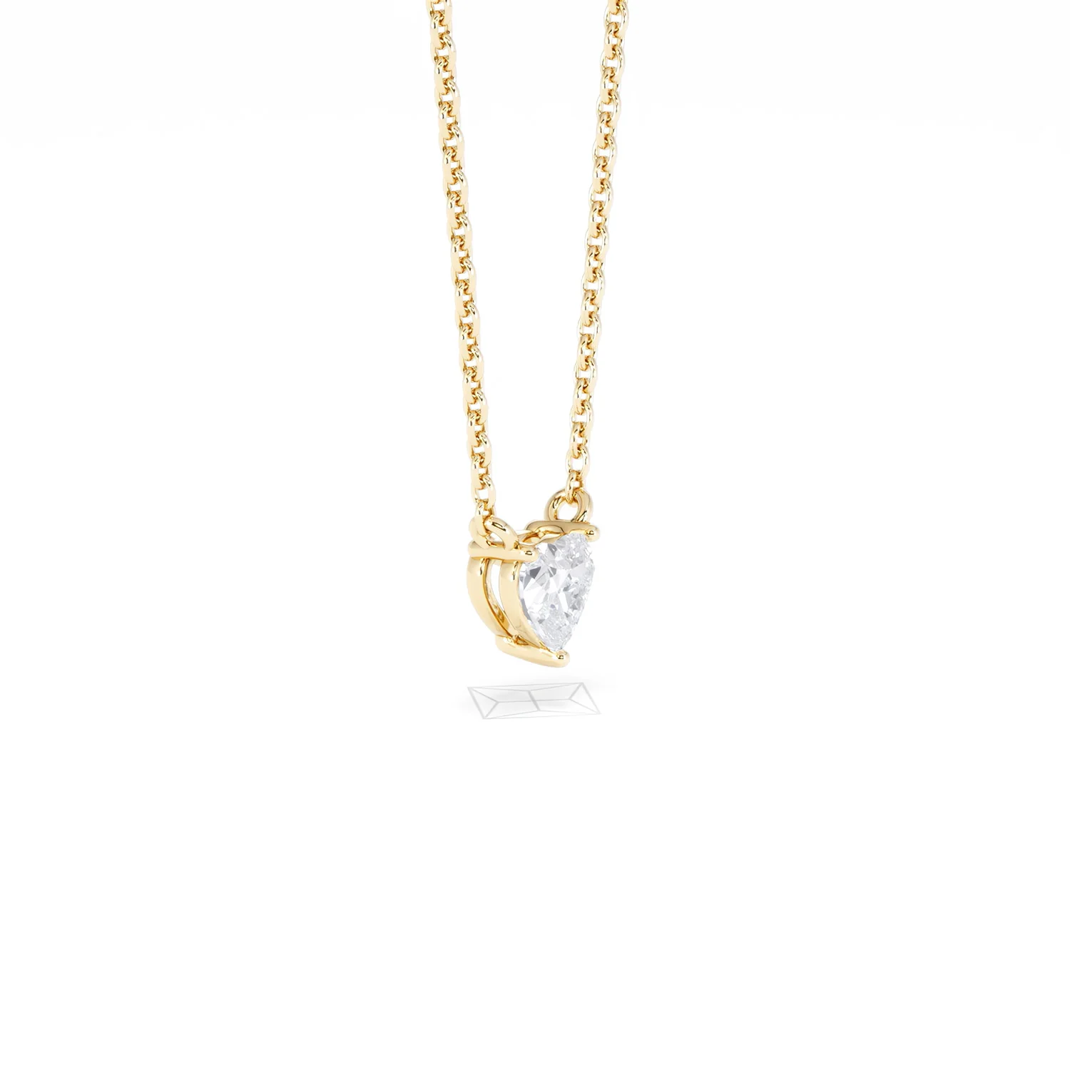 Wanderlust Floating Heart Cut Lab Diamond Solitaire Necklace 0.25ct H/SI in 18K Gold Vermeil - Image 22