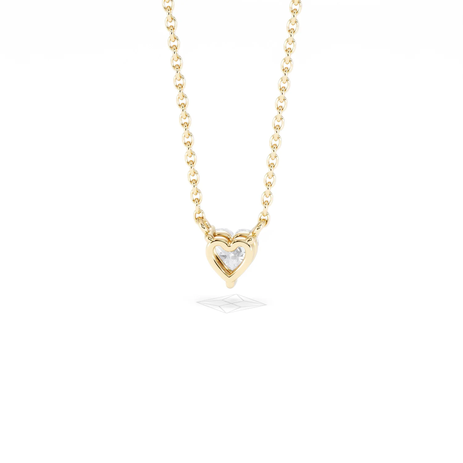 Wanderlust Floating Heart Cut Lab Diamond Solitaire Necklace 0.25ct H/SI in 18K Gold Vermeil - Image 48