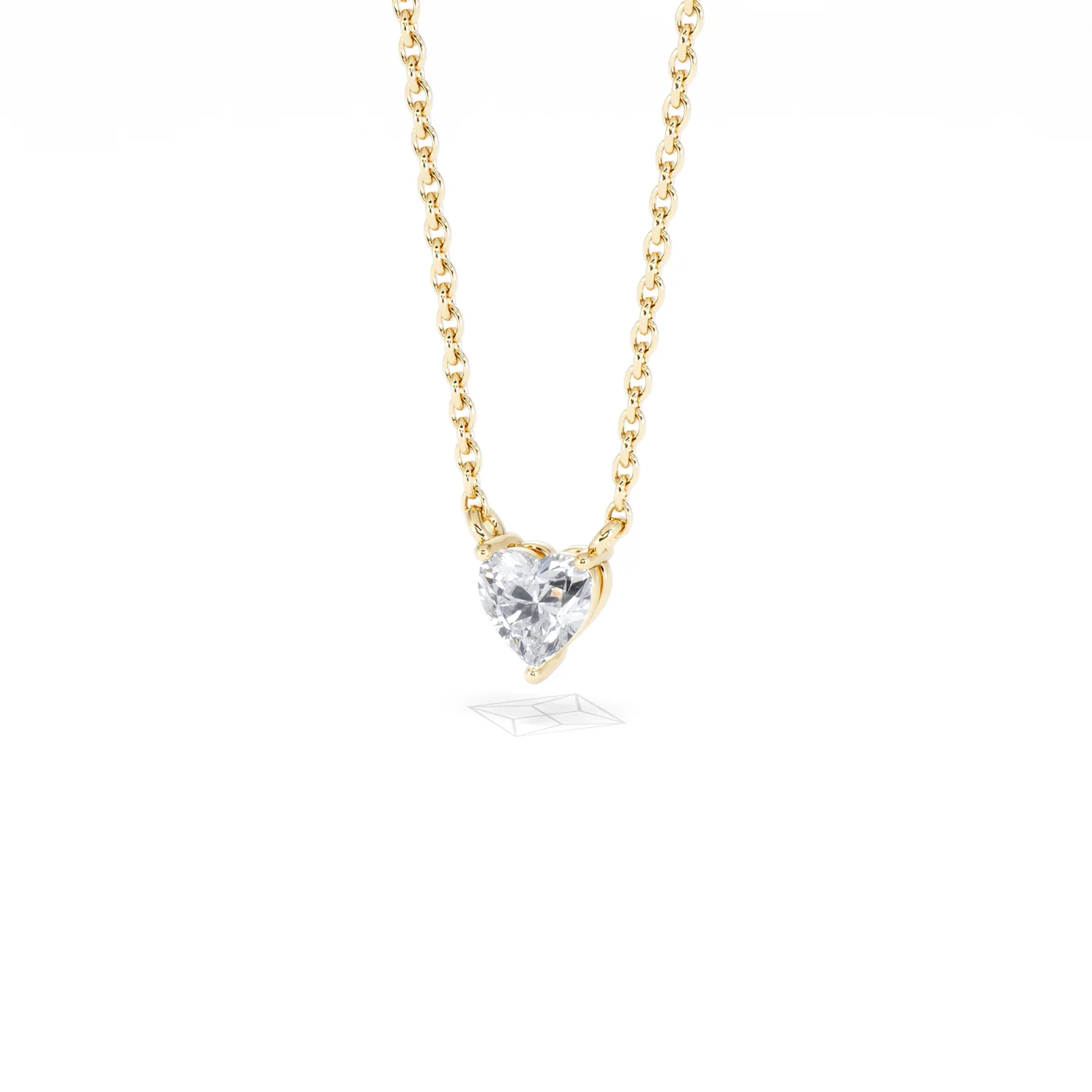 Wanderlust Floating Heart Cut Lab Diamond Solitaire Necklace 0.25ct H/SI in 18K Gold Vermeil - Image 85