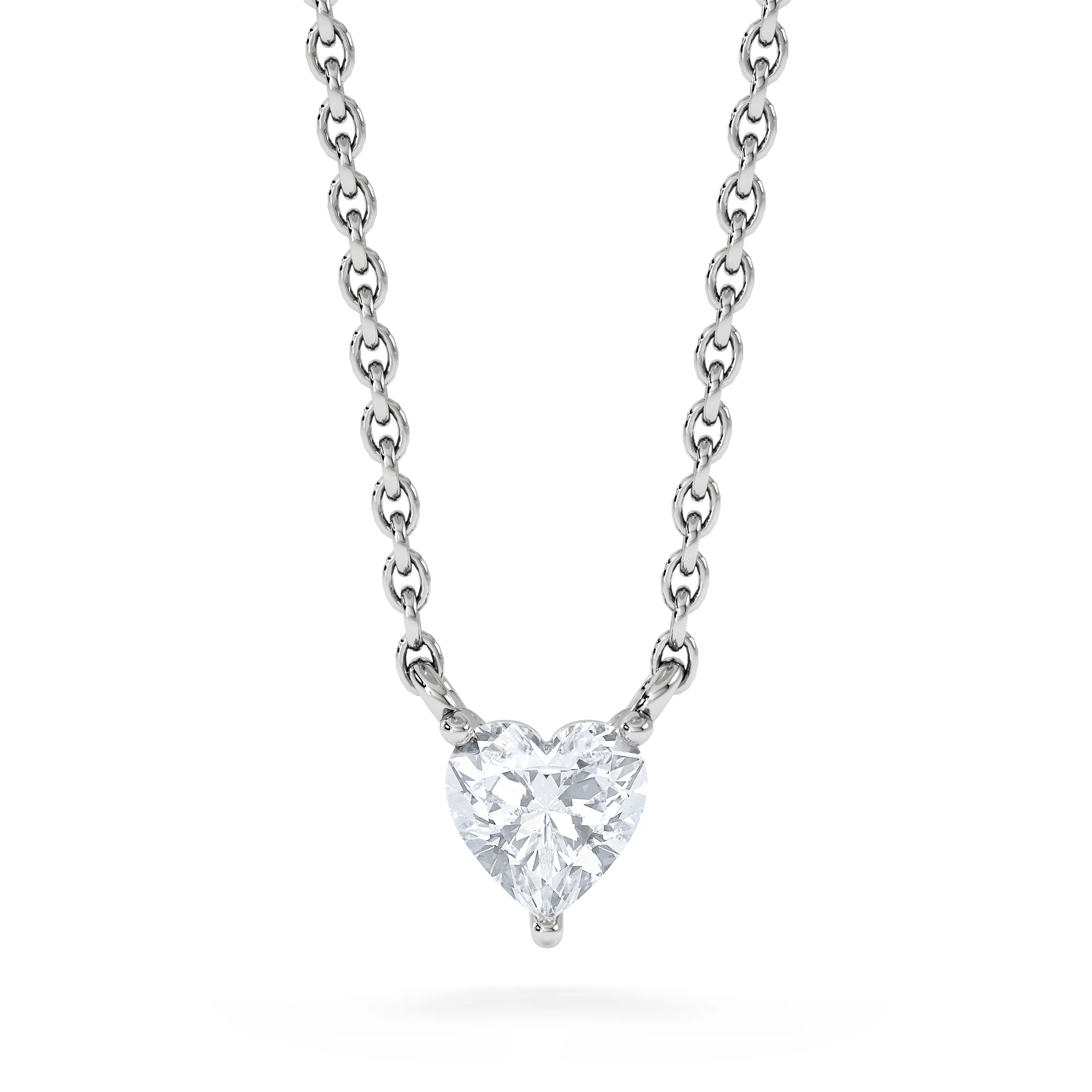 Wanderlust Floating Heart Cut Lab Diamond Solitaire Necklace 0.25ct H/SI in 925 Silver