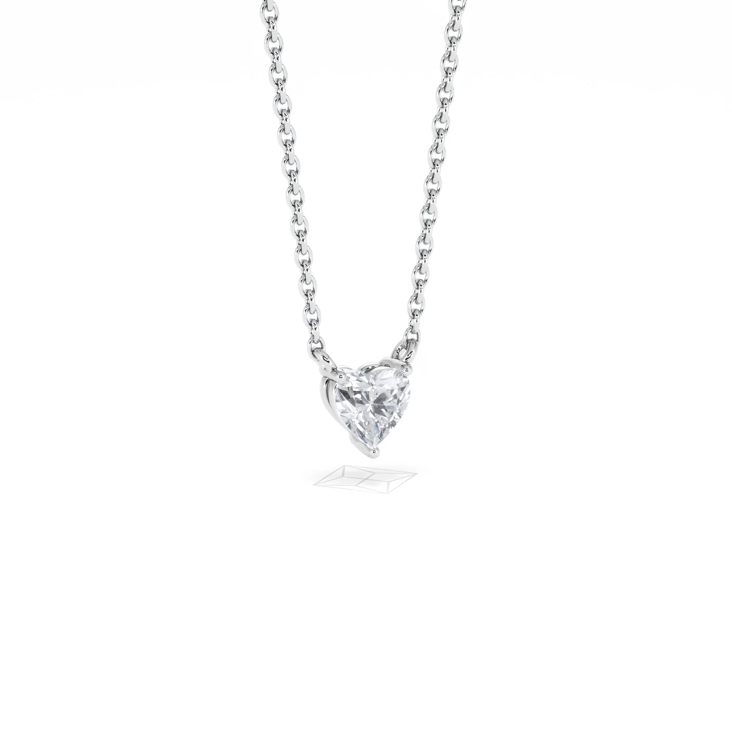 Wanderlust Floating Heart Cut Lab Diamond Solitaire Necklace 0.25ct H/SI in 925 Silver - Image 15