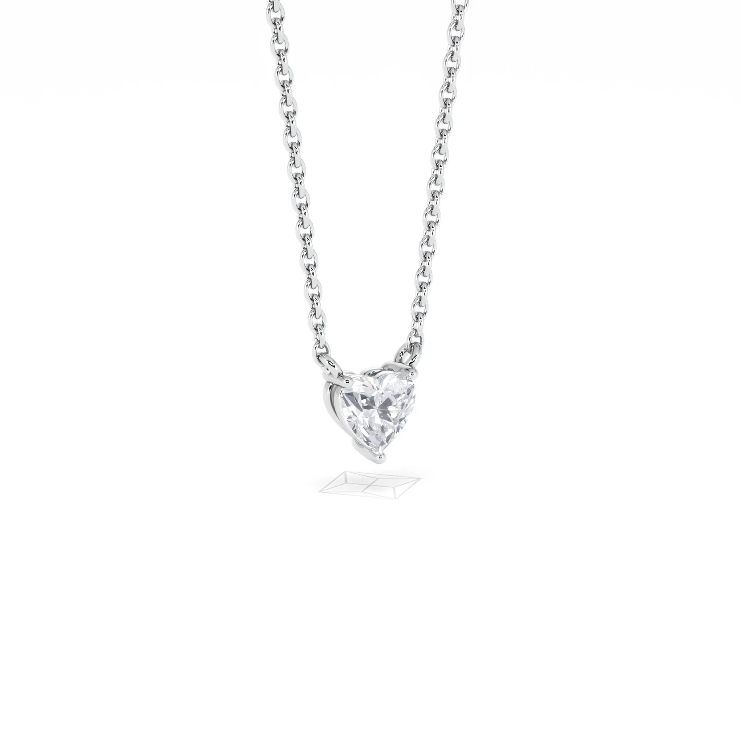 Wanderlust Floating Heart Cut Lab Diamond Solitaire Necklace 0.25ct H/SI in 925 Silver - Image 16