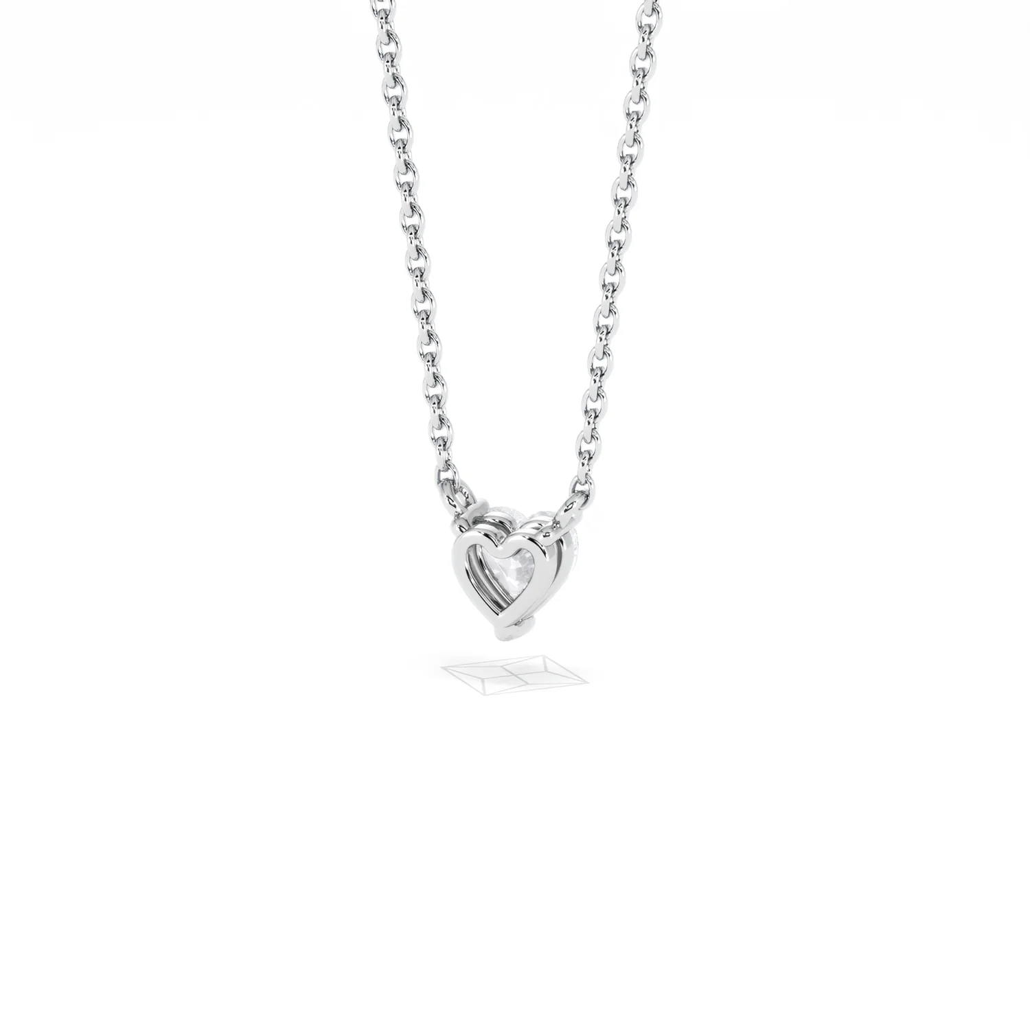 Wanderlust Floating Heart Cut Lab Diamond Solitaire Necklace 0.25ct H/SI in 925 Silver - Image 45