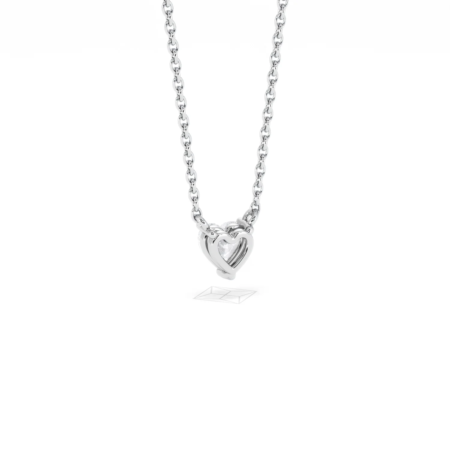Wanderlust Floating Heart Cut Lab Diamond Solitaire Necklace 0.25ct H/SI in 925 Silver - Image 55