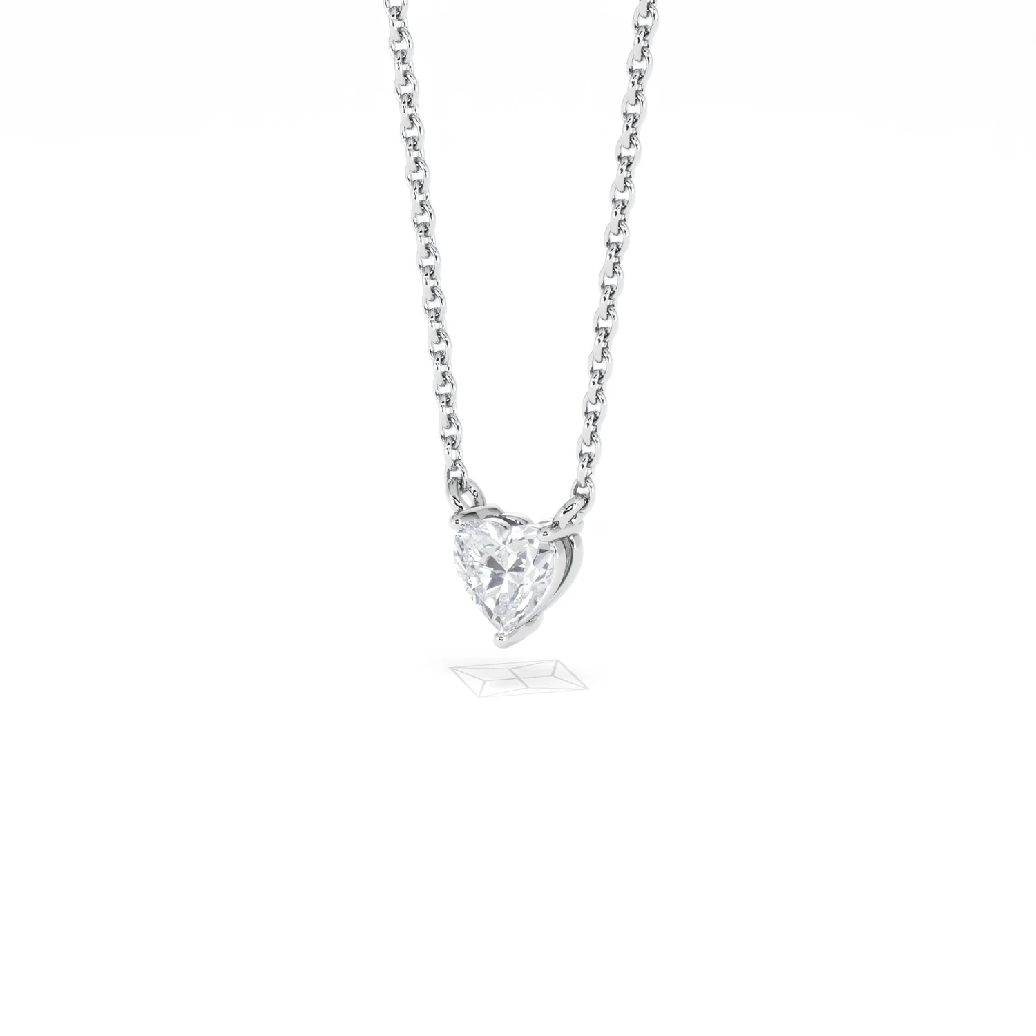 Wanderlust Floating Heart Cut Lab Diamond Solitaire Necklace 0.25ct H/SI in 925 Silver - Image 83