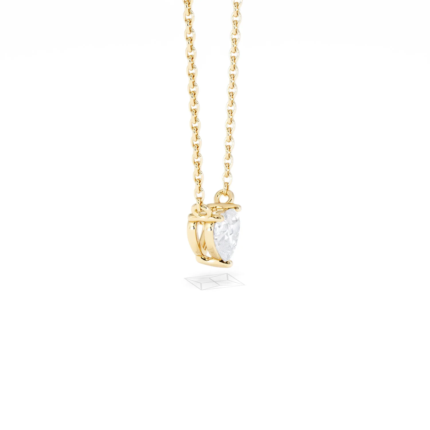 Wanderlust Floating Heart Cut Lab Diamond Solitaire Necklace 0.33ct H/SI in 18K Gold Vermeil - Image 25