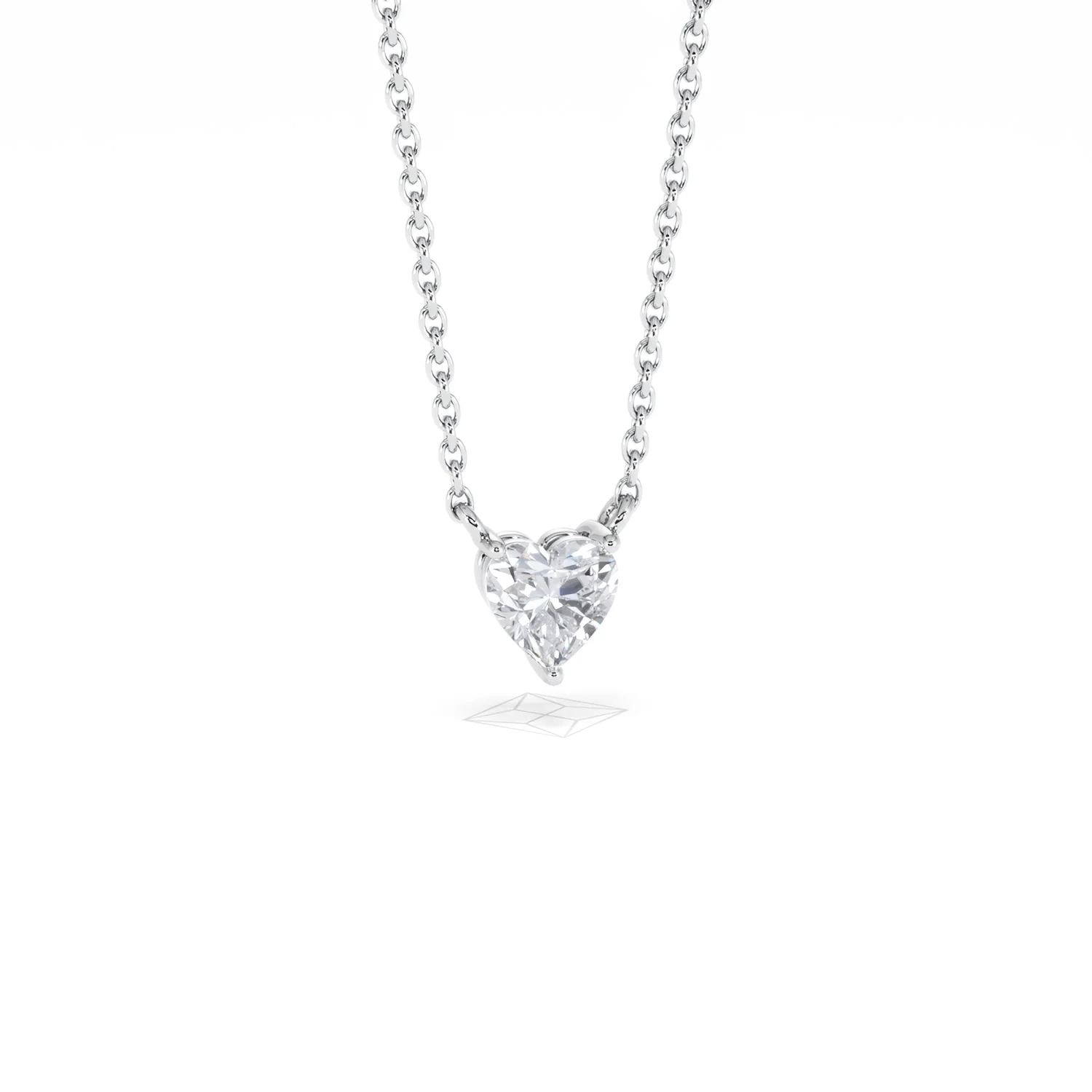Wanderlust Floating Heart Cut Lab Diamond Solitaire Necklace 0.33ct H/SI in 925 Silver - Image 13