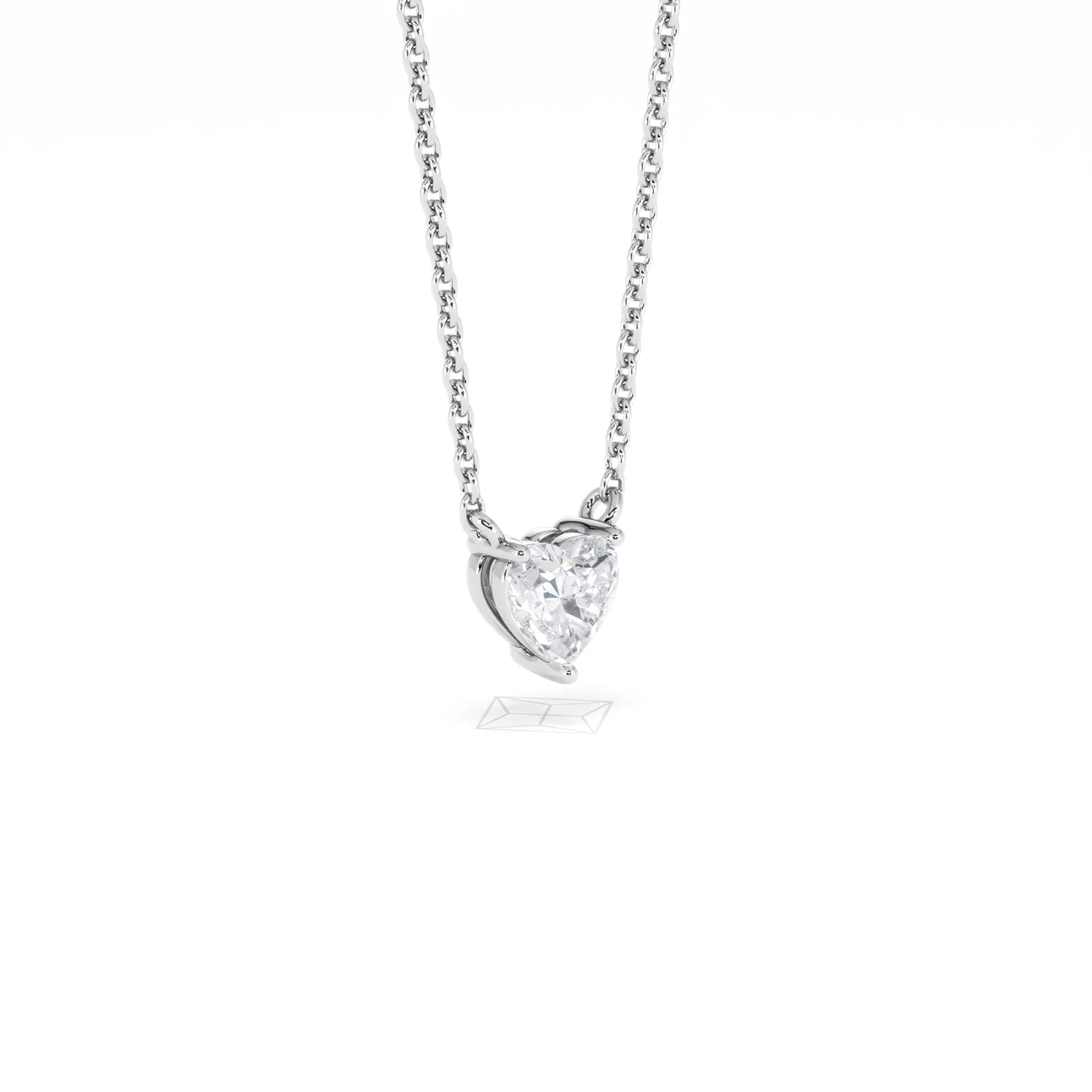 Wanderlust Floating Heart Cut Lab Diamond Solitaire Necklace 0.33ct H/SI in 925 Silver - Image 18