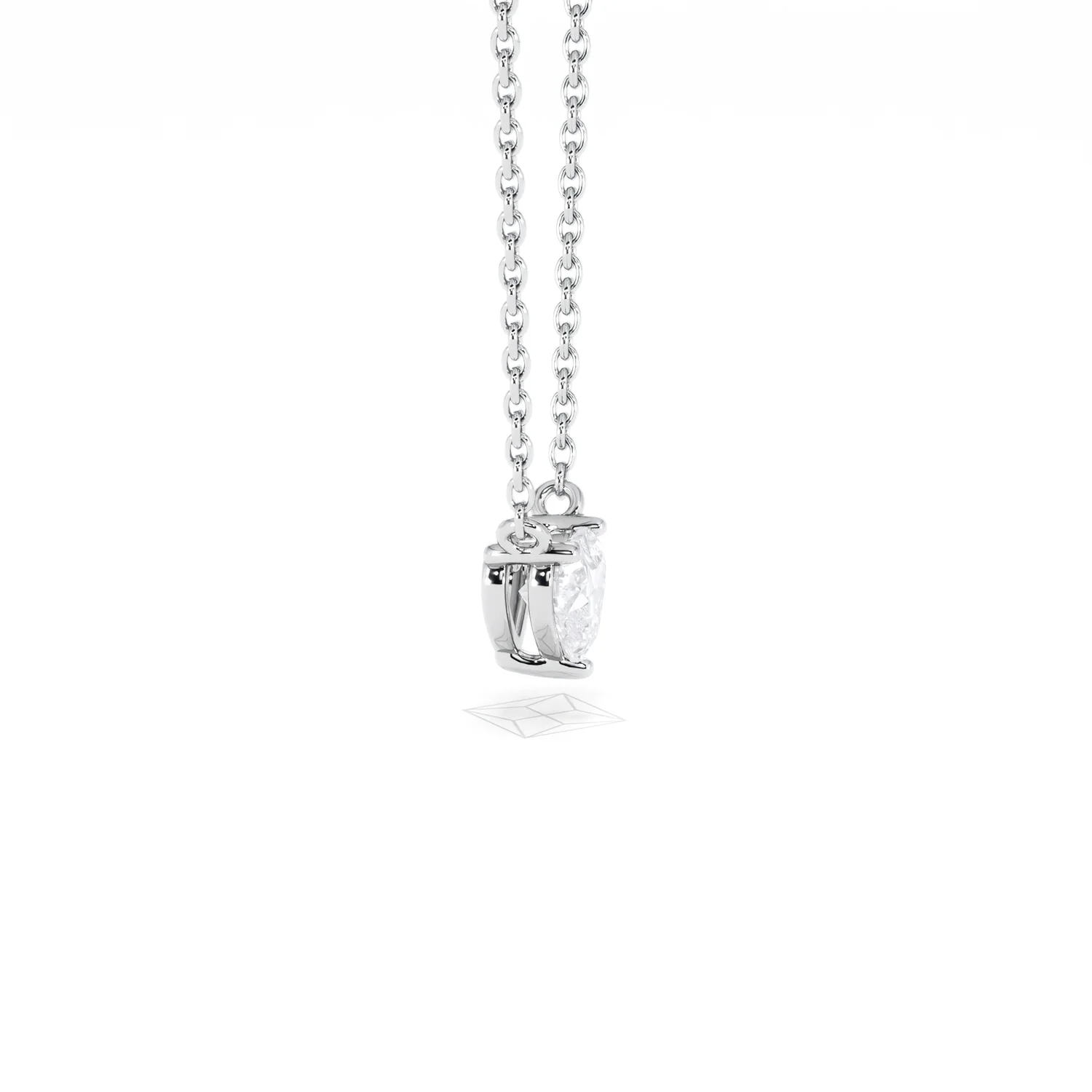 Wanderlust Floating Heart Cut Lab Diamond Solitaire Necklace 0.33ct H/SI in 925 Silver - Image 27