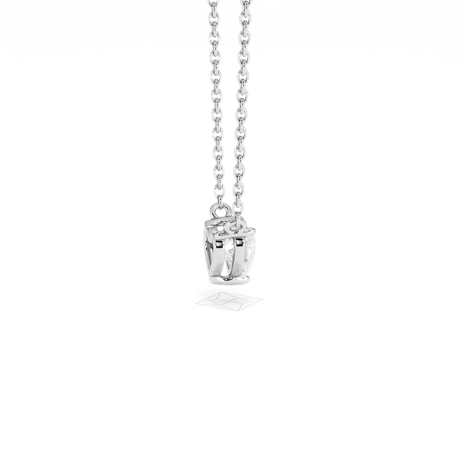Wanderlust Floating Heart Cut Lab Diamond Solitaire Necklace 0.33ct H/SI in 925 Silver - Image 33