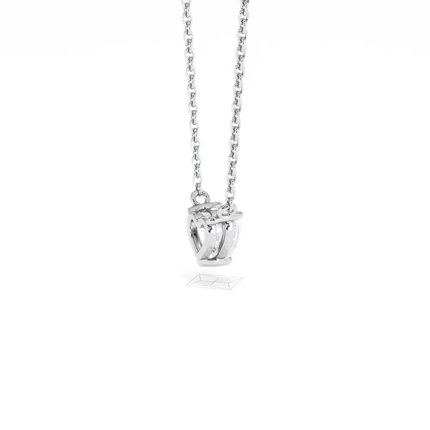 Wanderlust Floating Heart Cut Lab Diamond Solitaire Necklace 0.33ct H/SI in 925 Silver - Image 36