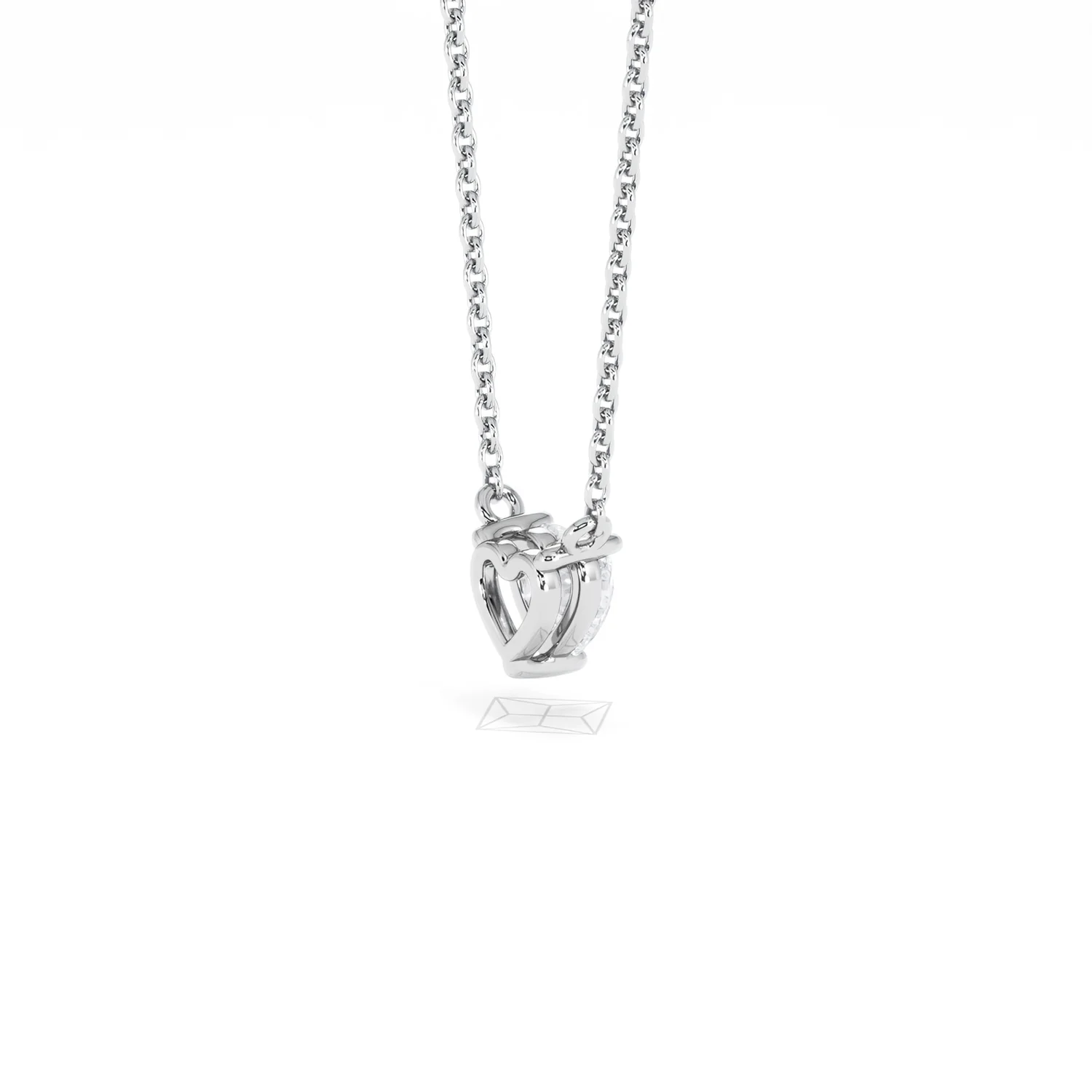 Wanderlust Floating Heart Cut Lab Diamond Solitaire Necklace 0.33ct H/SI in 925 Silver - Image 38