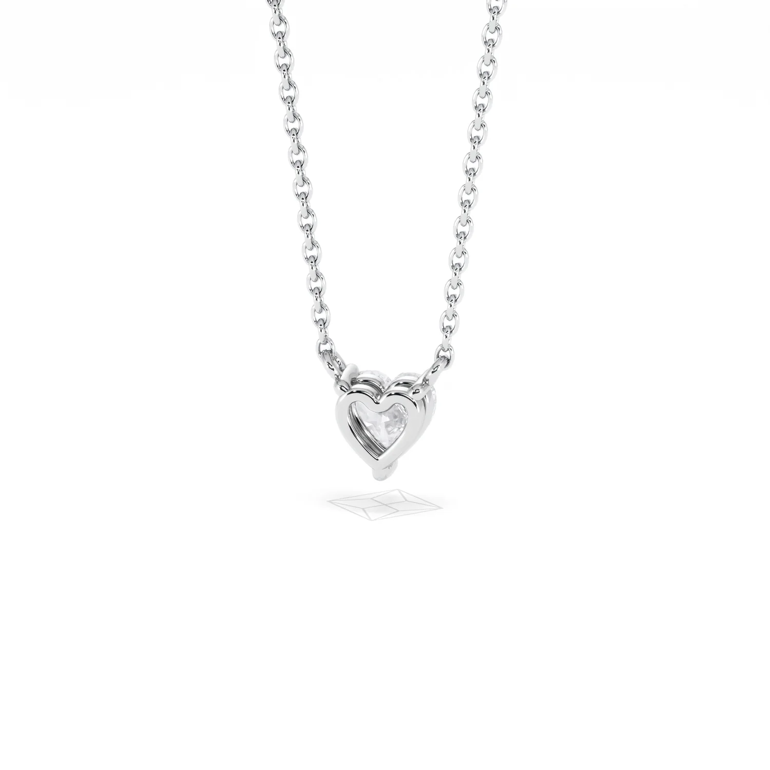 Wanderlust Floating Heart Cut Lab Diamond Solitaire Necklace 0.33ct H/SI in 925 Silver - Image 47