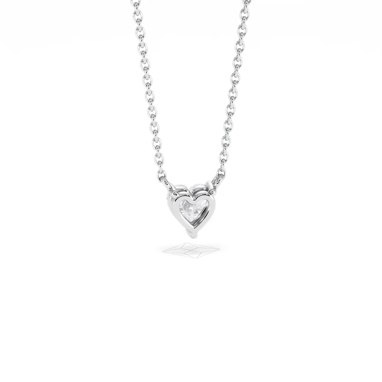 Wanderlust Floating Heart Cut Lab Diamond Solitaire Necklace 0.33ct H/SI in 925 Silver - Image 52