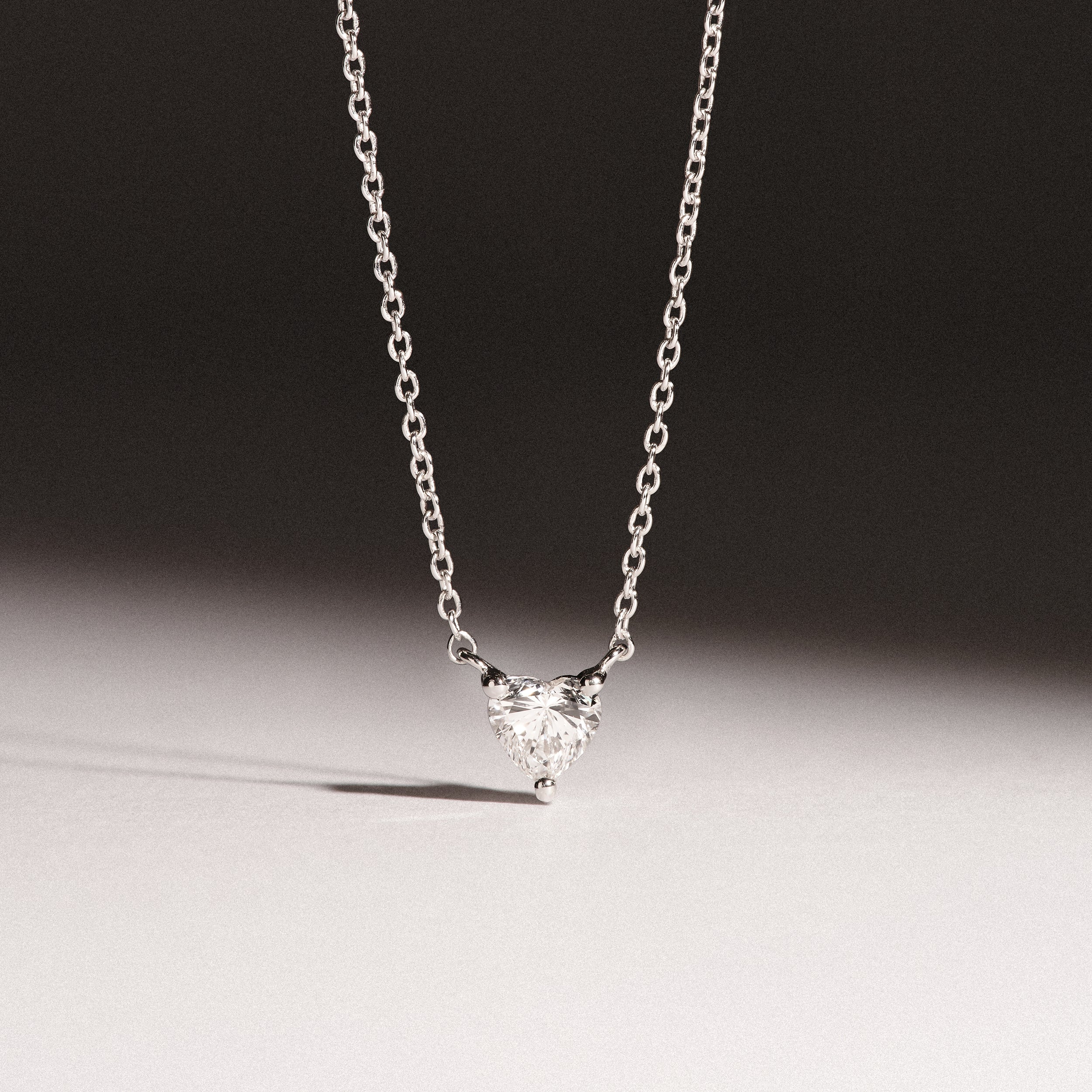 Wanderlust Floating Heart Cut Lab Diamond Solitaire Necklace 0.33ct H/SI in 925 Silver - Image 6
