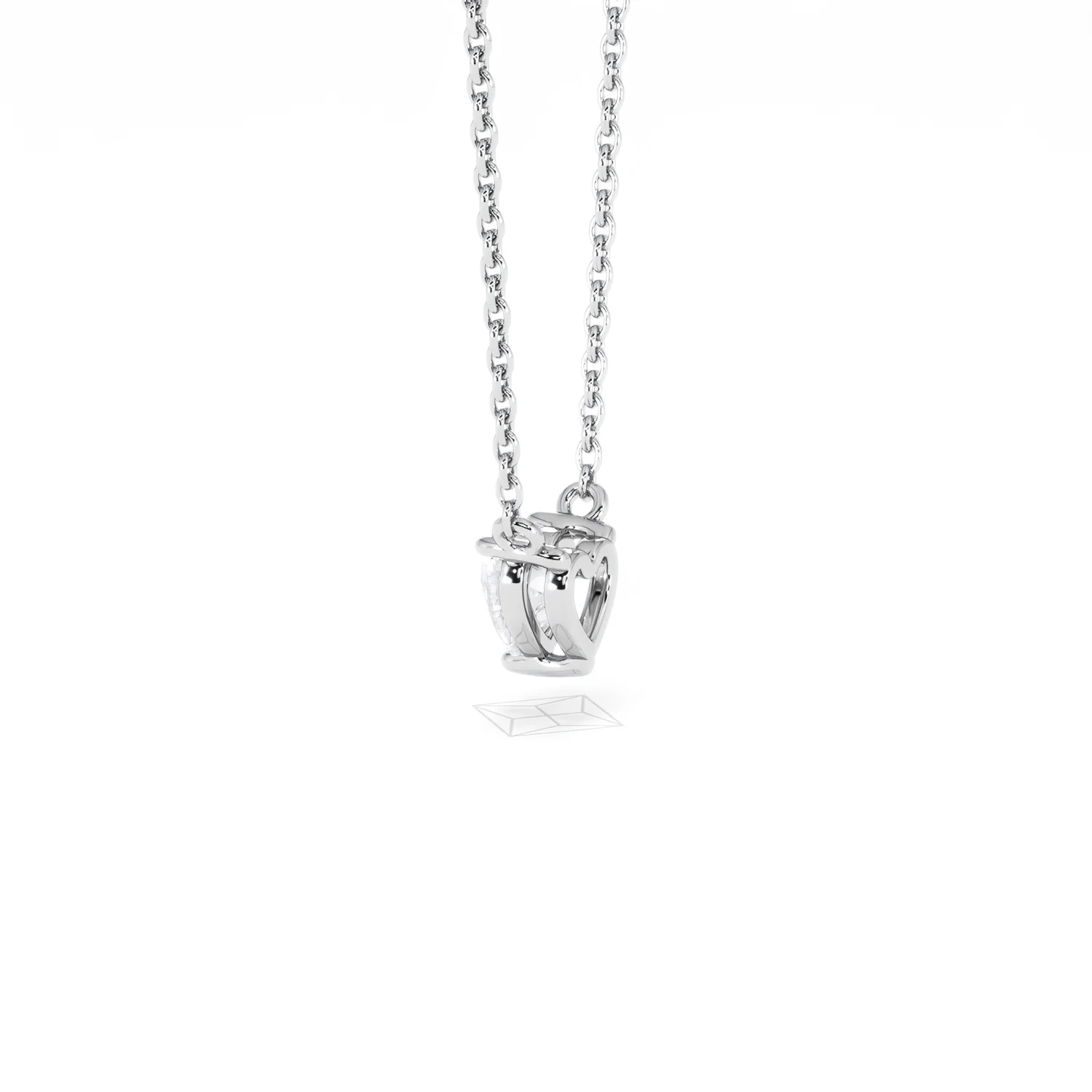Wanderlust Floating Heart Cut Lab Diamond Solitaire Necklace 0.33ct H/SI in 925 Silver - Image 64