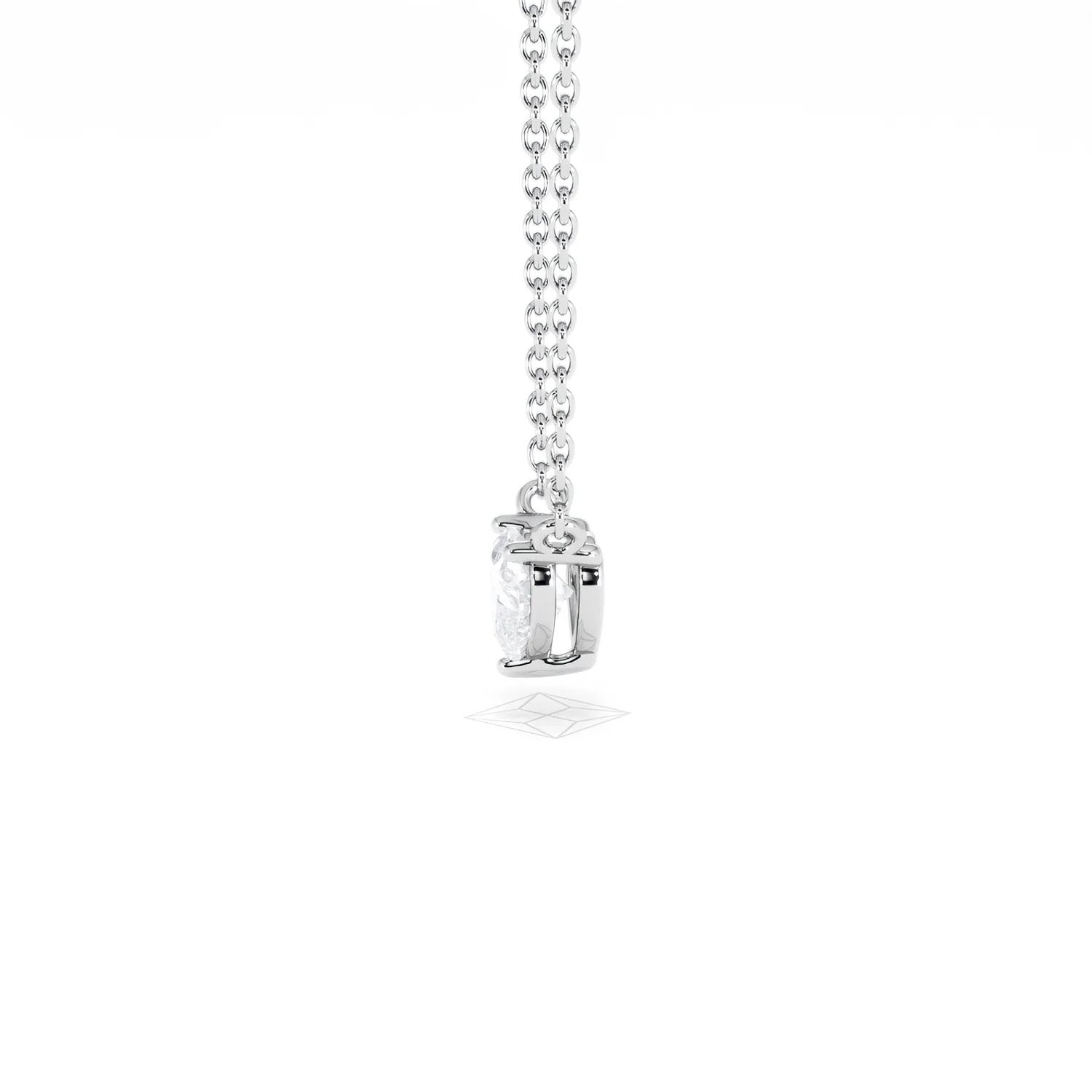 Wanderlust Floating Heart Cut Lab Diamond Solitaire Necklace 0.33ct H/SI in 925 Silver - Image 71