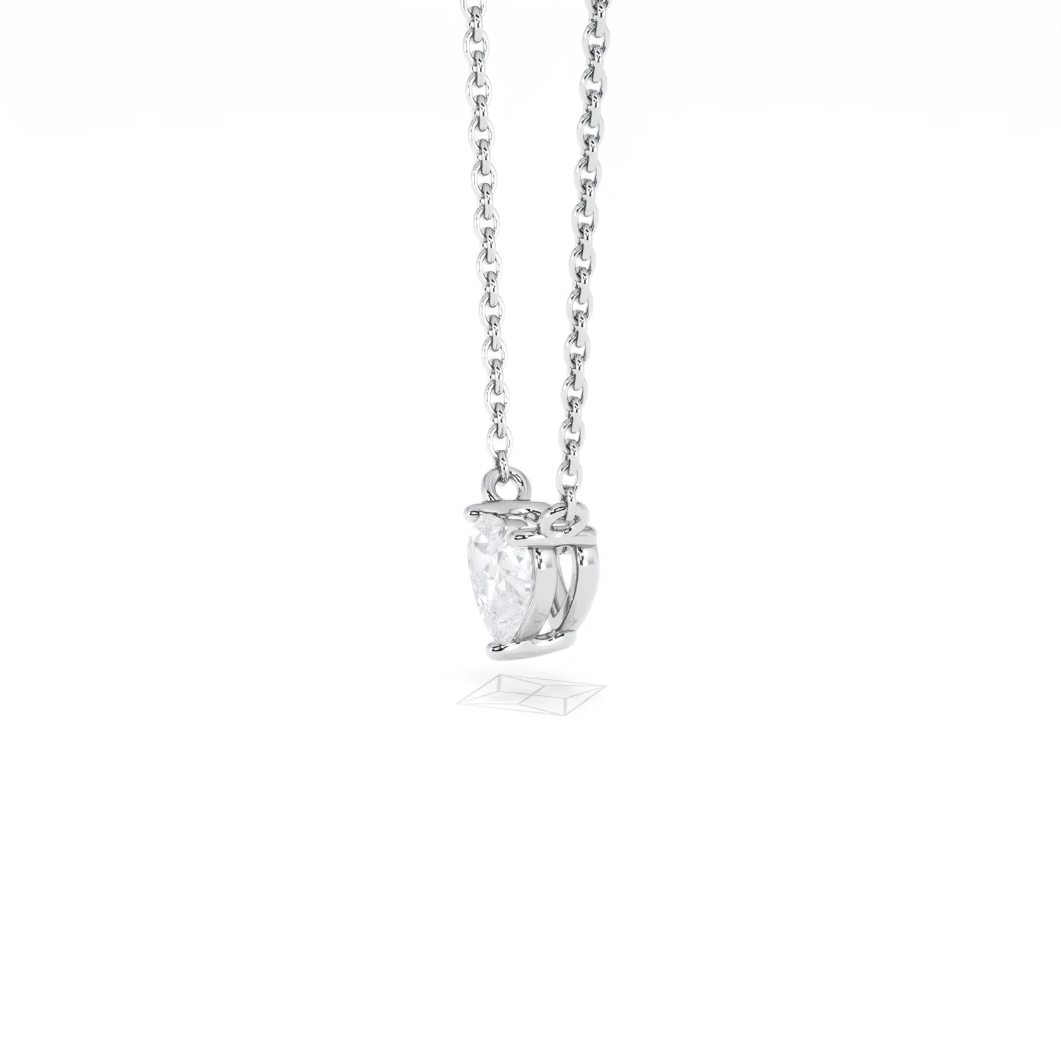 Wanderlust Floating Heart Cut Lab Diamond Solitaire Necklace 0.33ct H/SI in 925 Silver - Image 75