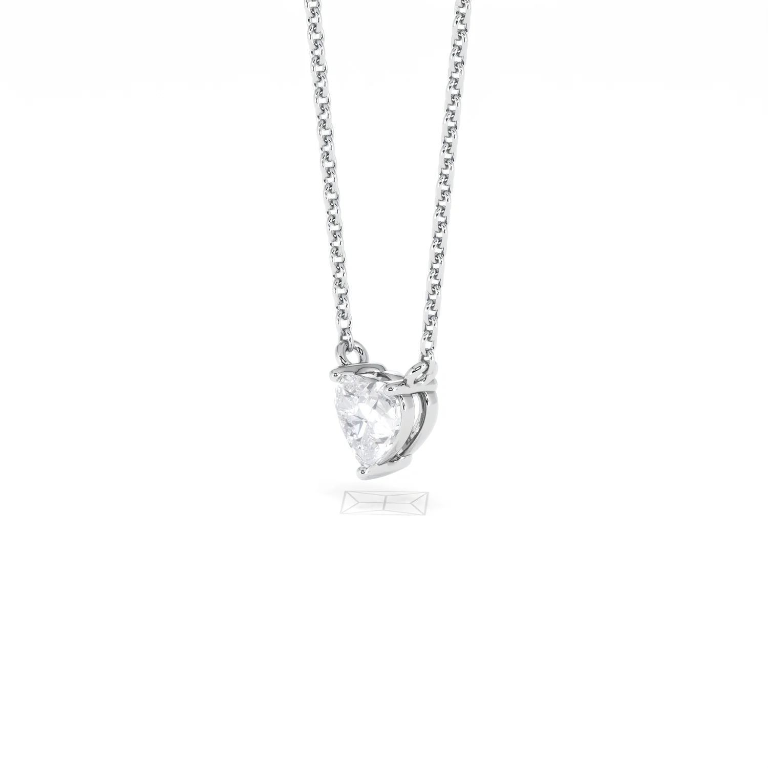 Wanderlust Floating Heart Cut Lab Diamond Solitaire Necklace 0.33ct H/SI in 925 Silver - Image 79
