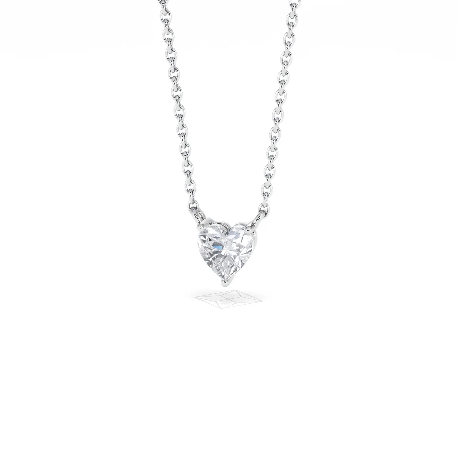 Wanderlust Floating Heart Cut Lab Diamond Solitaire Necklace 0.33ct H/SI in 925 Silver - Image 87