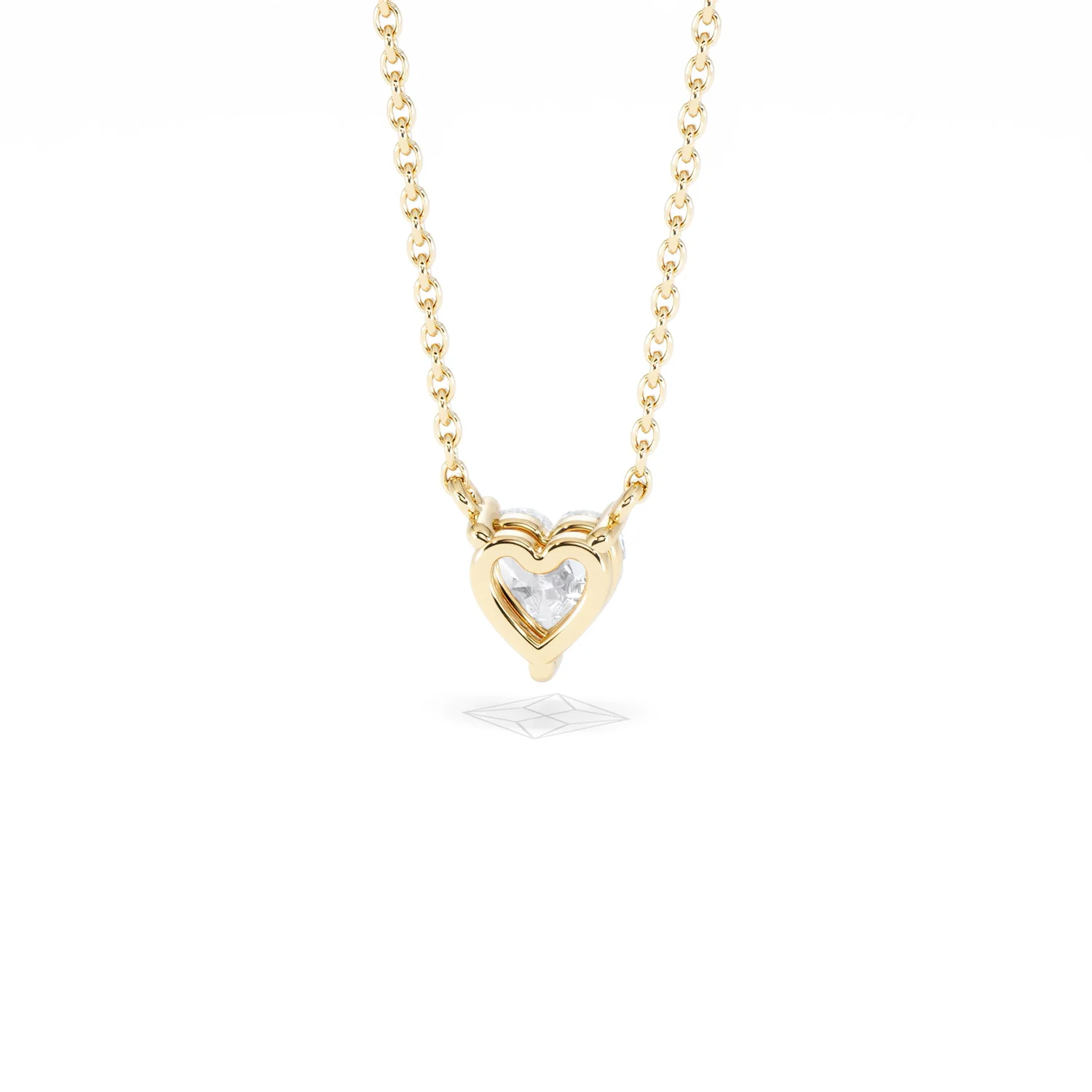 Wanderlust Floating Heart Cut Lab Diamond Solitaire Necklace 0.50ct H/SI in 9K Gold - Image 48