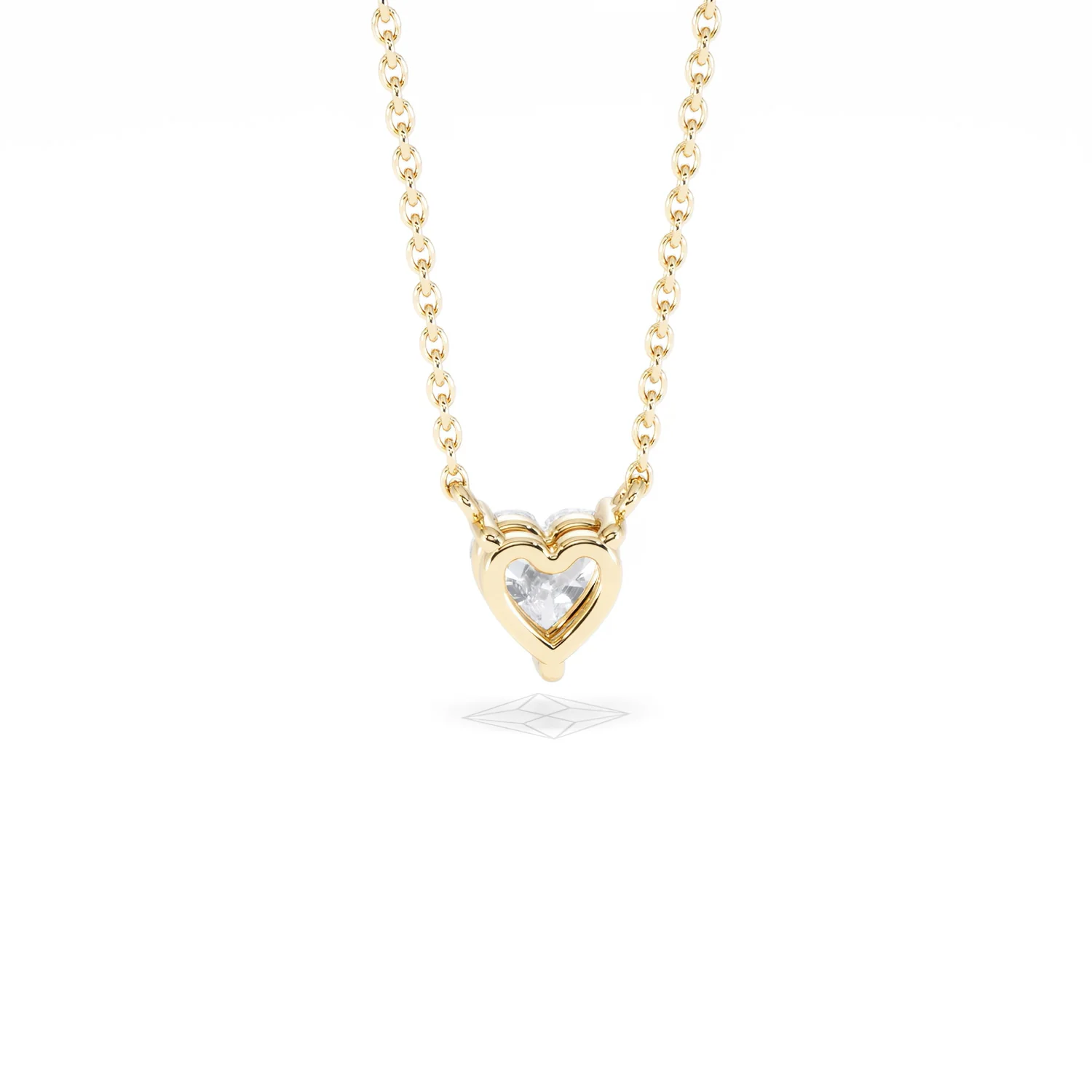 Wanderlust Floating Heart Cut Lab Diamond Solitaire Necklace 0.50ct H/SI in 9K Gold - Image 51