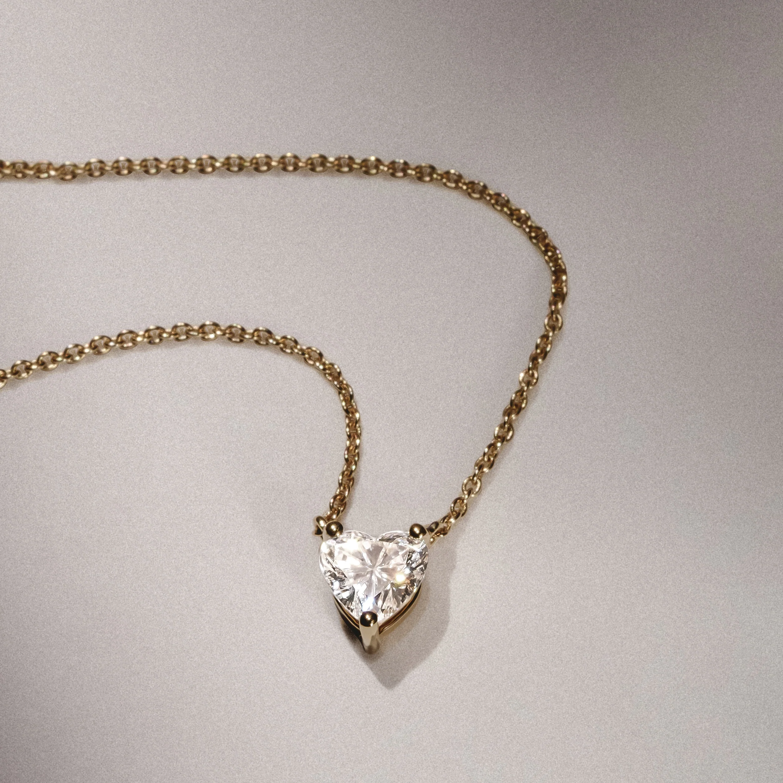 Wanderlust Floating Heart Cut Lab Diamond Solitaire Necklace 0.50ct H/SI in 9K Gold - Image 7